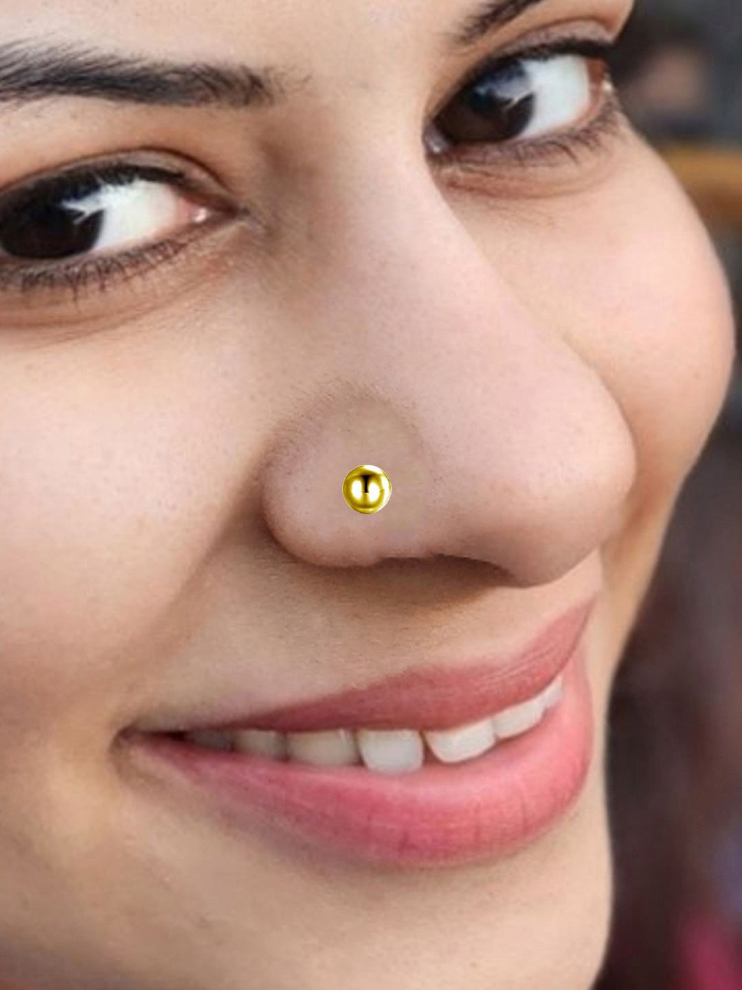 

Goldnera Brass Ball Stud Nosepin, Gold