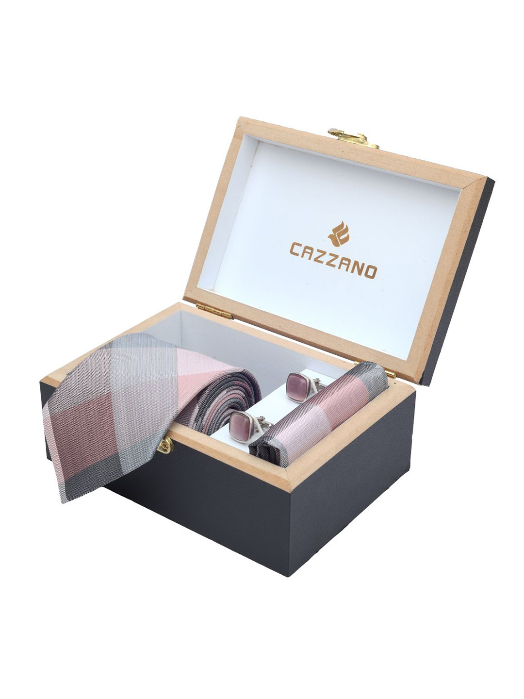 

Cazzano Men Printed Tie Cufflinks & Pocket Square Accessory Gift Set, Pink
