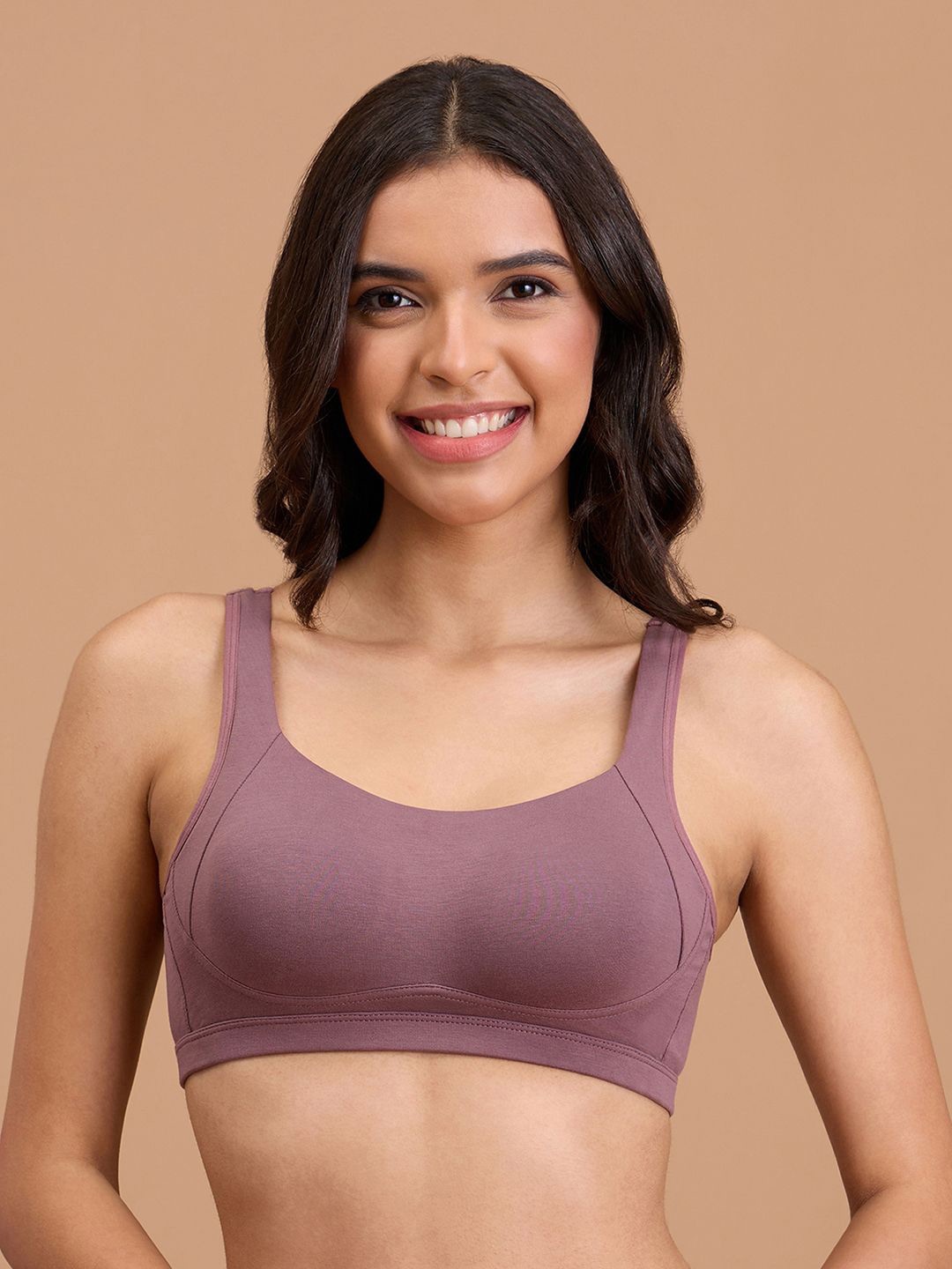 

Nykd Solid Full Coverage Non Padded Non-Wired Bra, Taupe