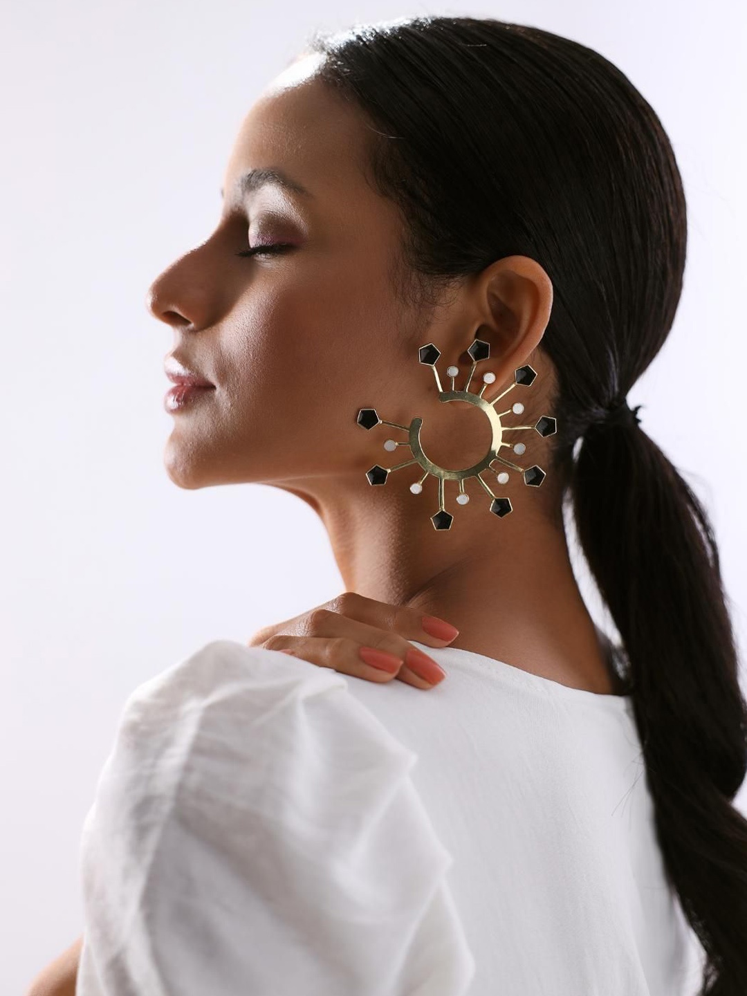 

Varnika Arora Estelle Gold-Plated Geometric Drop Earrings