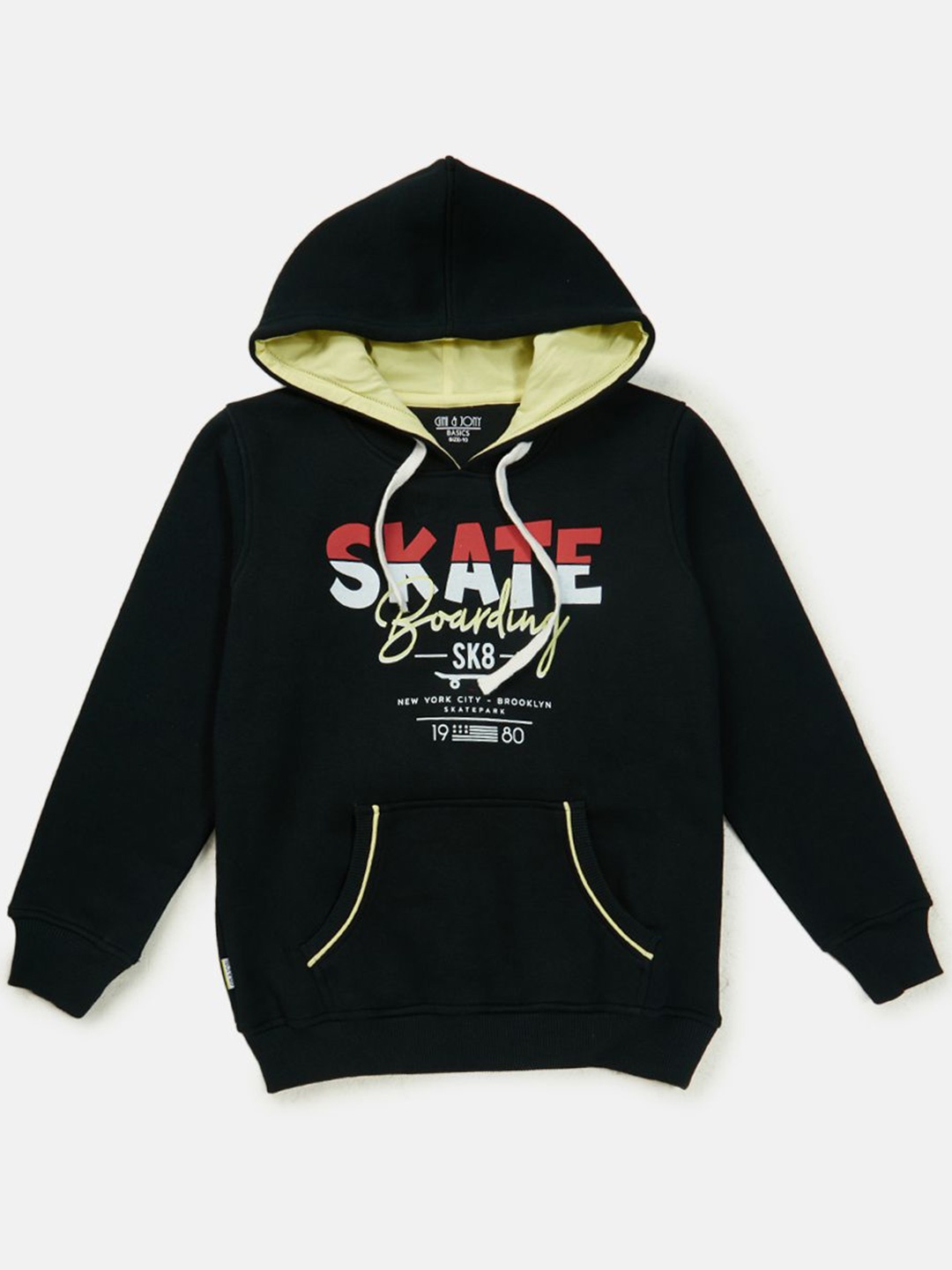 

Gini and Jony Boys Typography Printed Hooded Cotton Pullover Sweatshirt, Navy blue