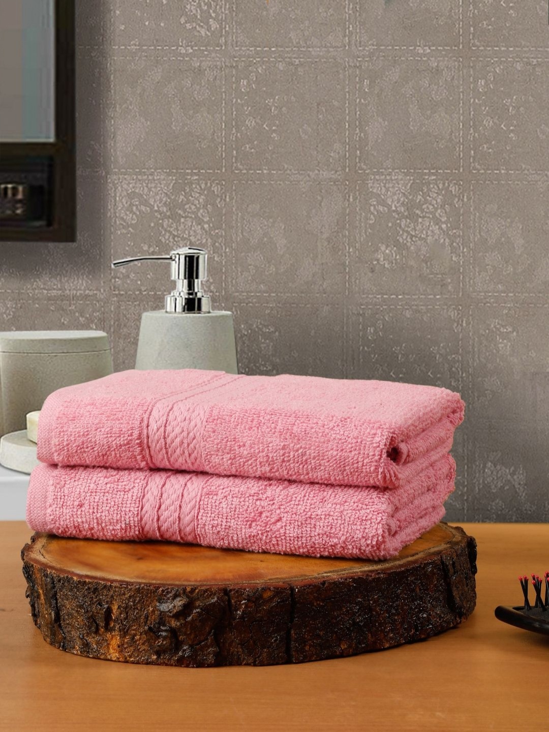 

Creeva Classic Pink 2 Pieces 545 GSM Cotton Hand Towel