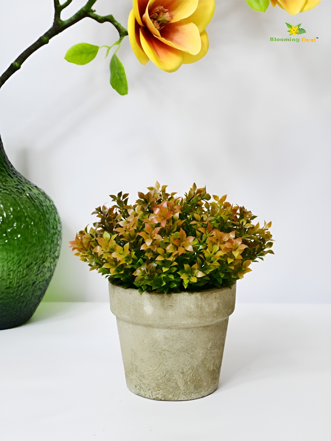 

Blooming Floret Green & Beige Artificial Plant With Pot