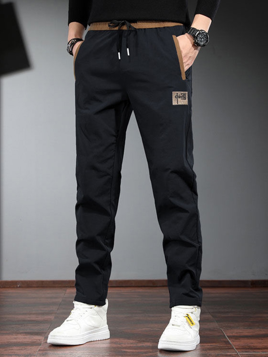 

StyleCast Men Skinny Fit Chinos Trousers, Black