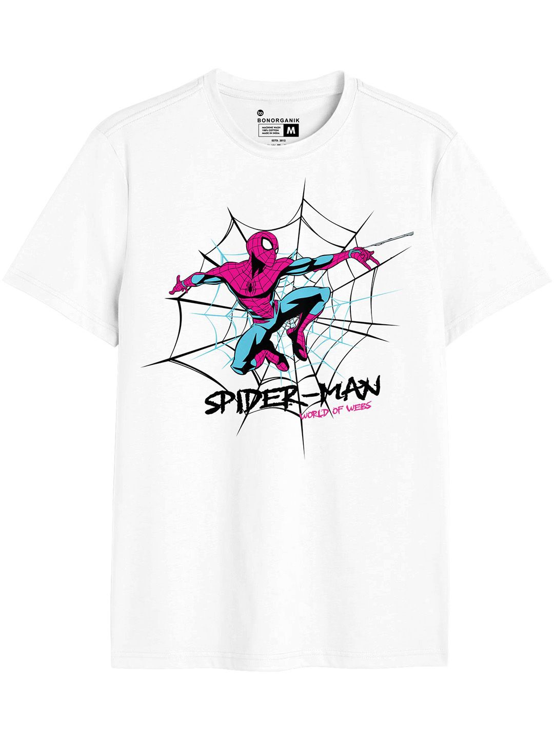 

BonOrganik Men Graphic Printed Round Neck Cotton T-shirt, White