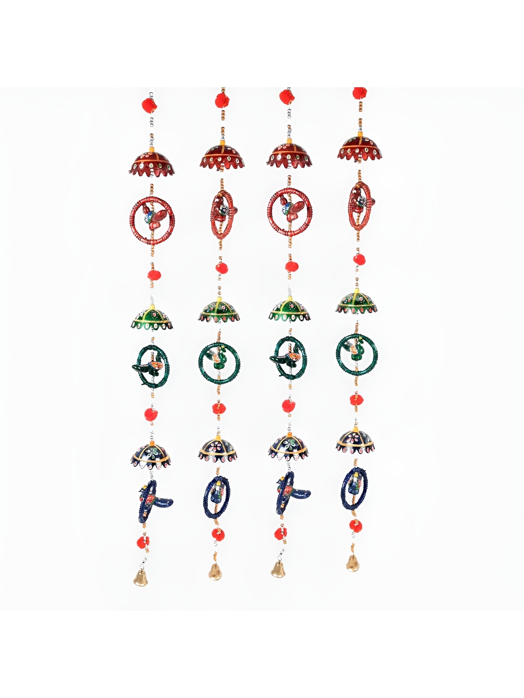 

apka mart Red & Green 4 Pieces Wooden Wall Hanging