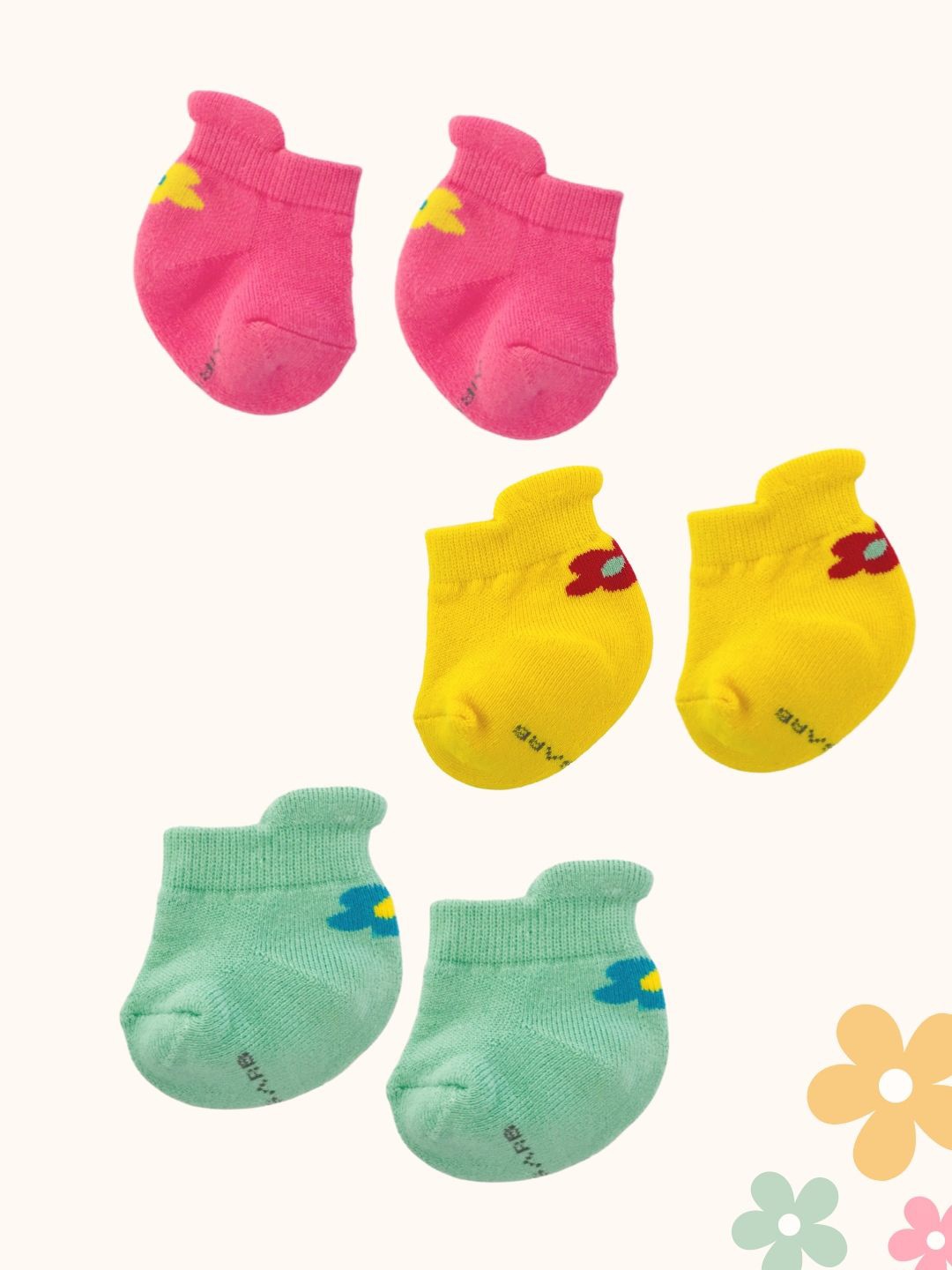

AIR GARB Infants Pack Of 3 Patterned Ankle-Length Socks, Blue