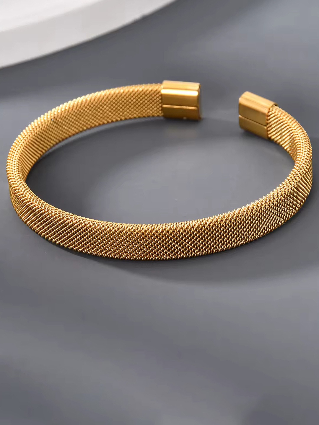 

Heer Collection Men Stainless Steel Cuff Bracelet, Gold