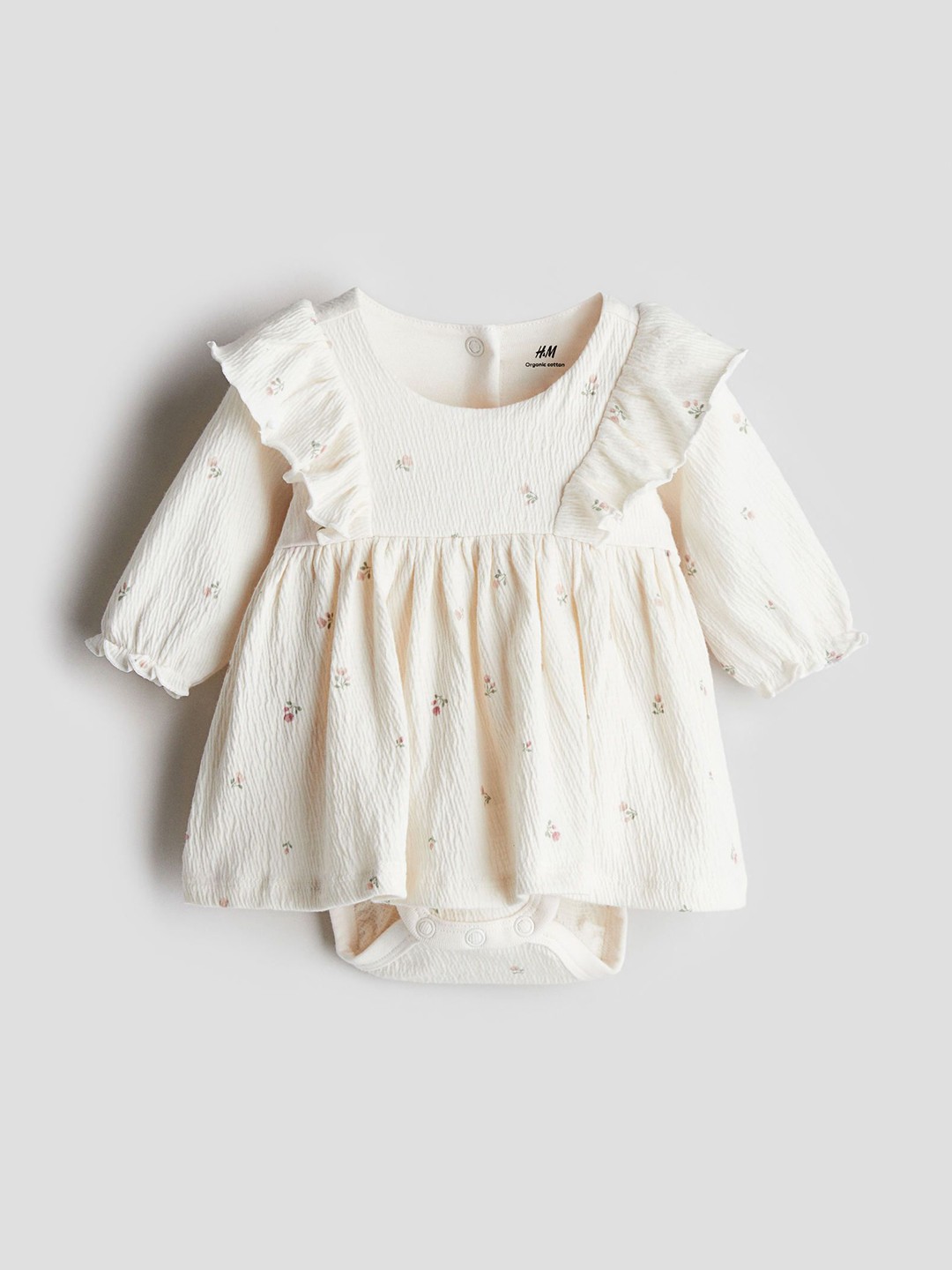 

H&M Infant Girls Printed Bodysuit, White