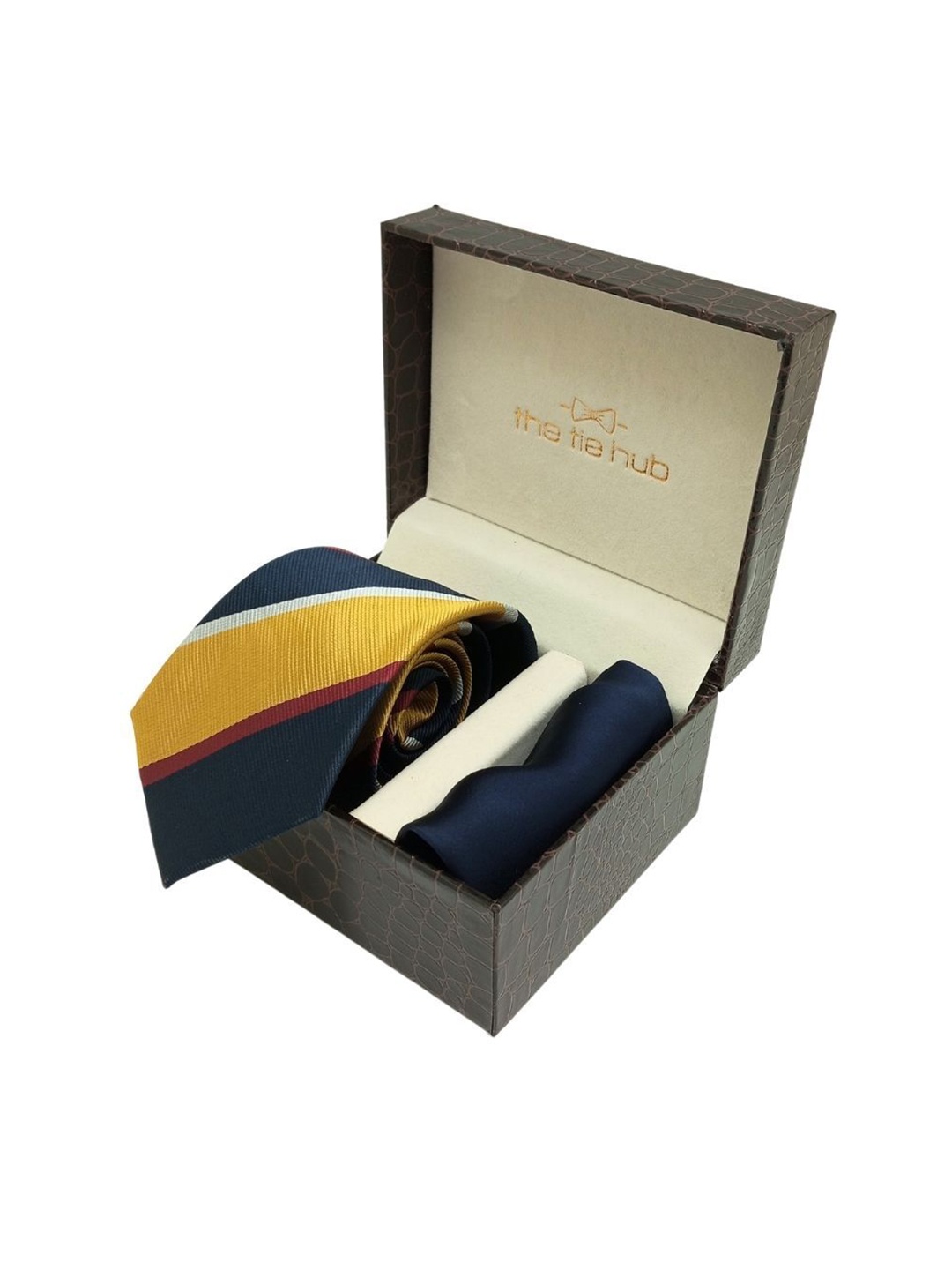 

The Tie Hub Men Accessory Gift Set Of Tie & Pocket Square, Yellow