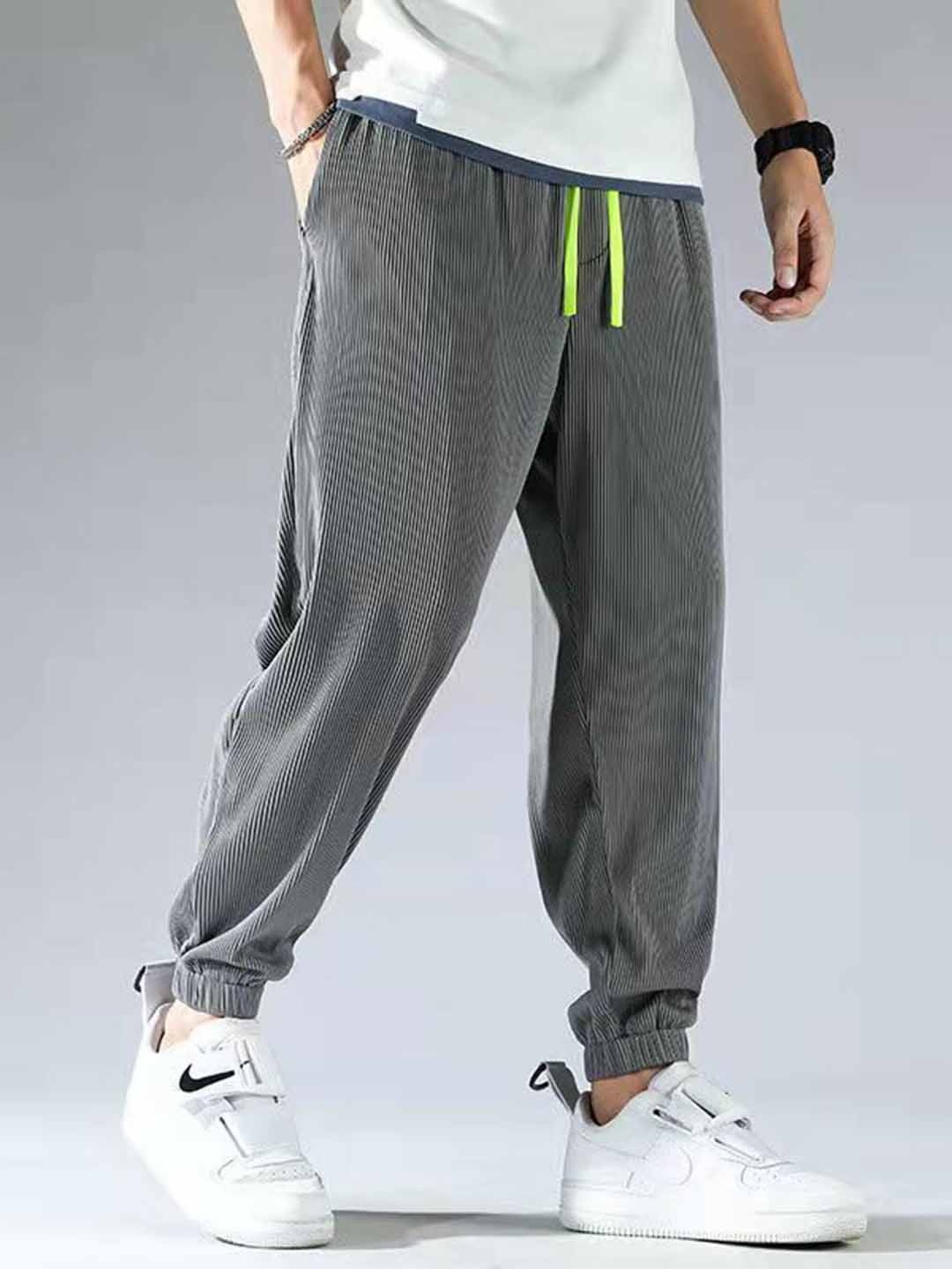 

StyleCast Men Regular Fit Joggers Trousers, Charcoal