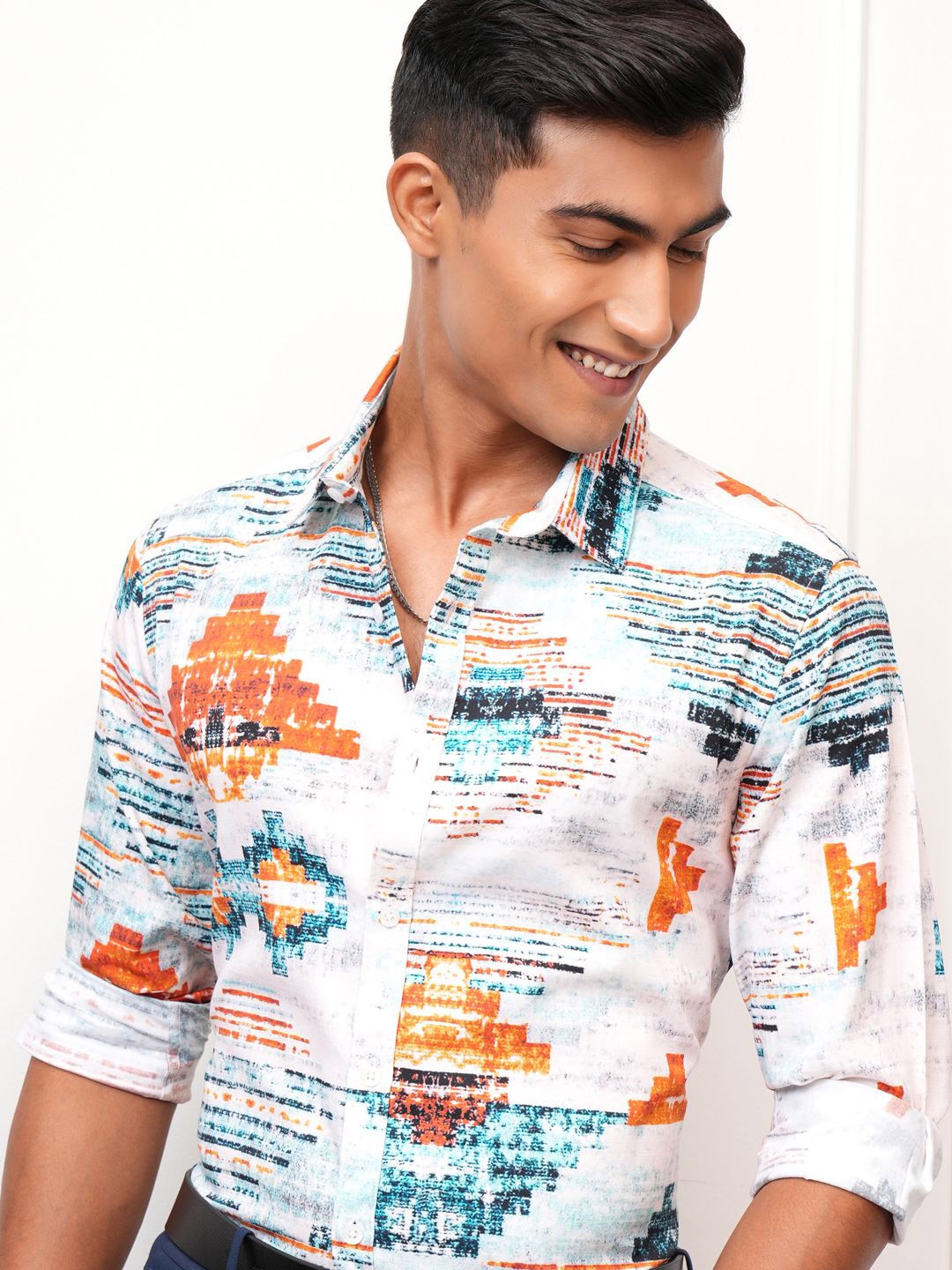 

LOCOMOTIVE Premium Men Abstract Print Slim Fit Shirt, Multi