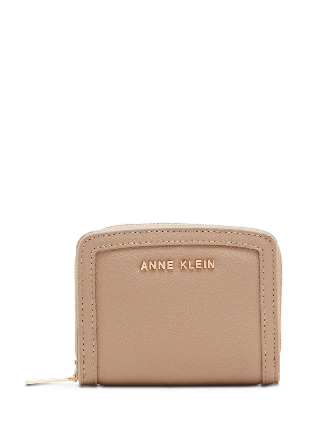 

ANNE KLEIN Women Textured Zip Around Wallet, Beige