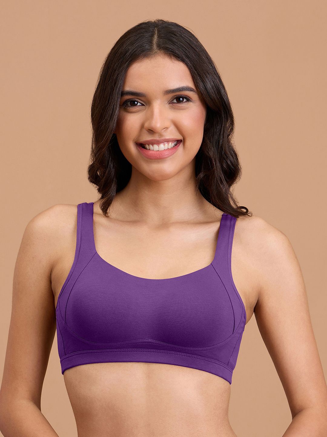 

Nykd Women Cotton Full Coverage Non Padded Bra, Purple