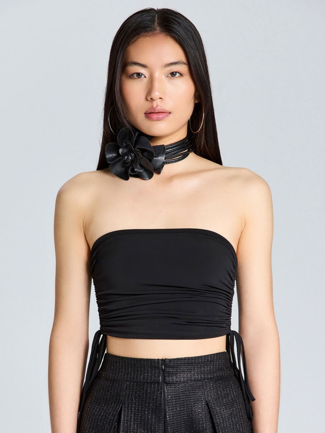 

ZOMODA Women Solid Off-Shoulder Top, Black