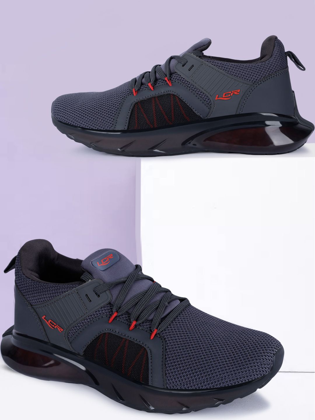 

Lancer Men Lace-Ups Textile Regular Running Shoes, Grey