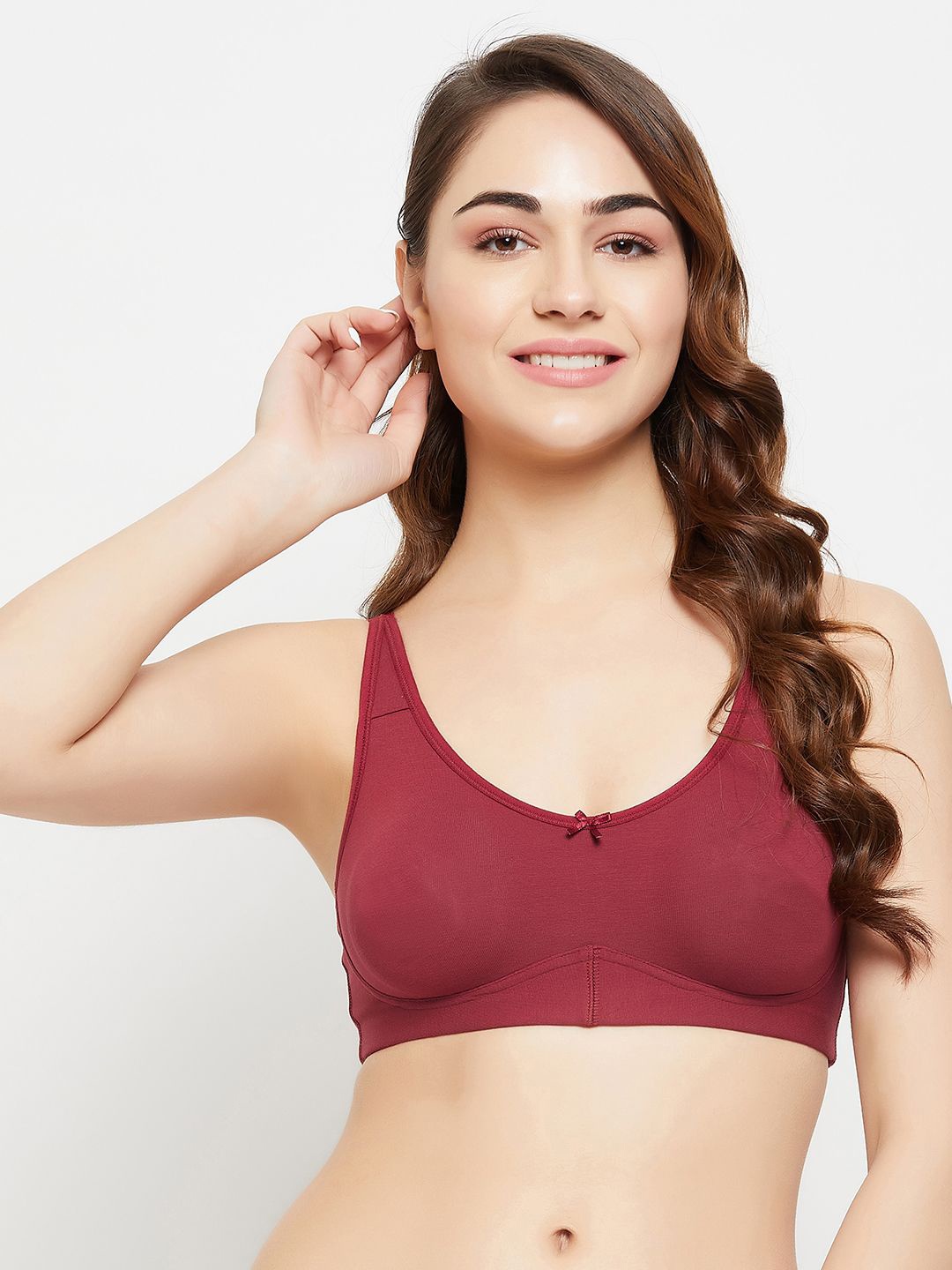 

Clovia Full Coverage Non-Padded Bra, Maroon