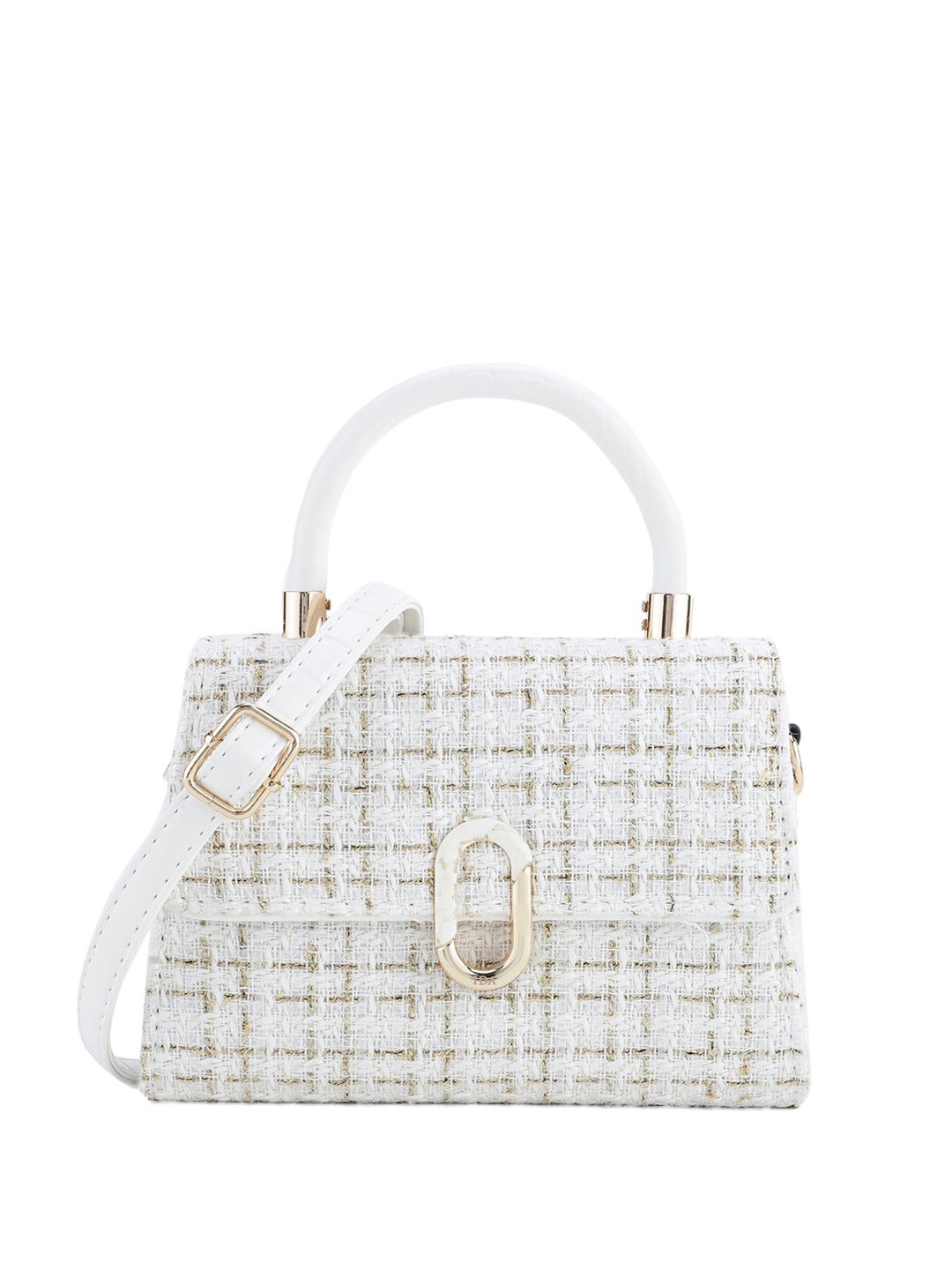 

IDA Textured PU Structured Handheld Bag, White