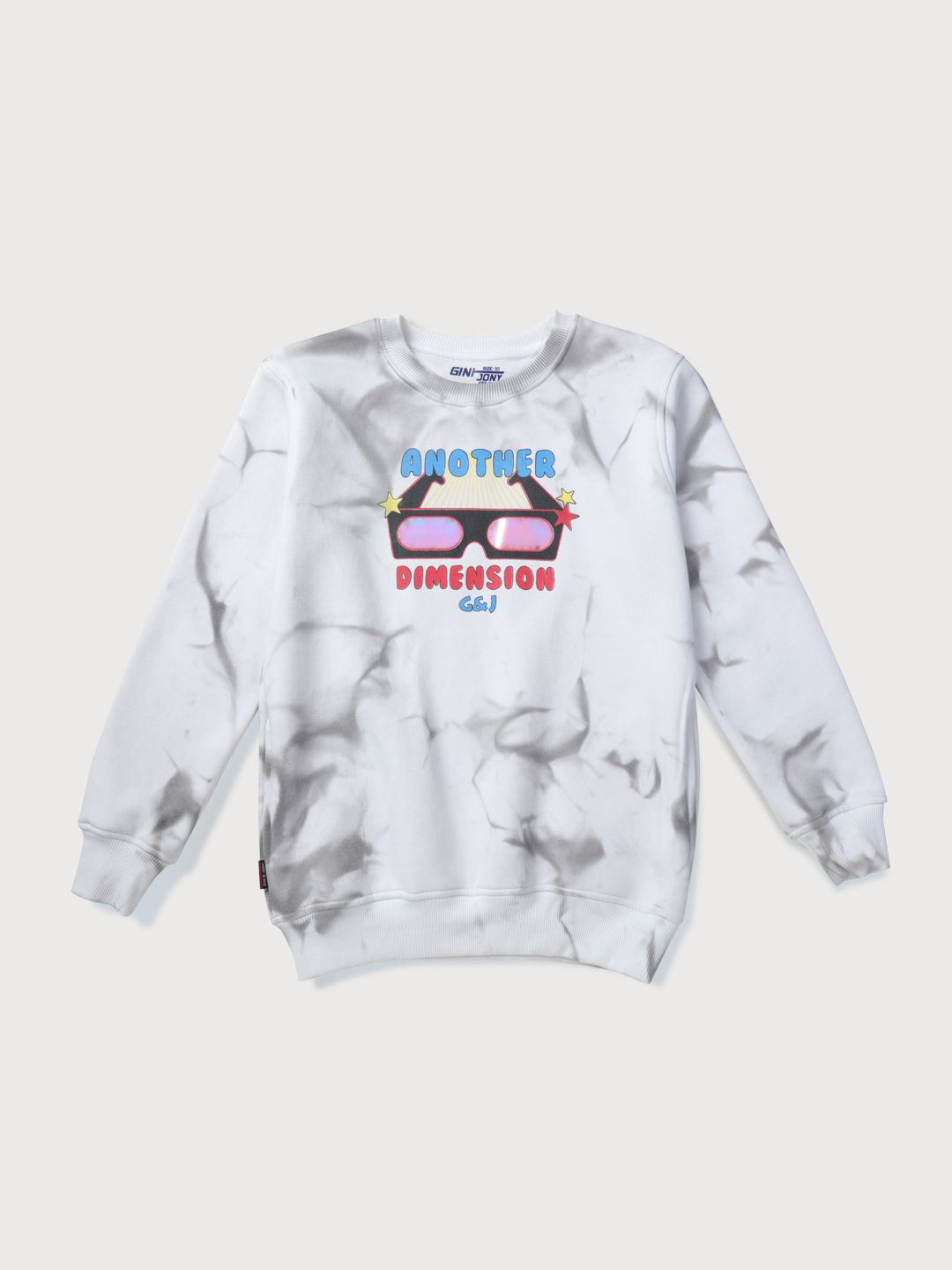 

Gini and Jony Boys Graphic Printed Round Neck Cotton Pullover Sweatshirt, White