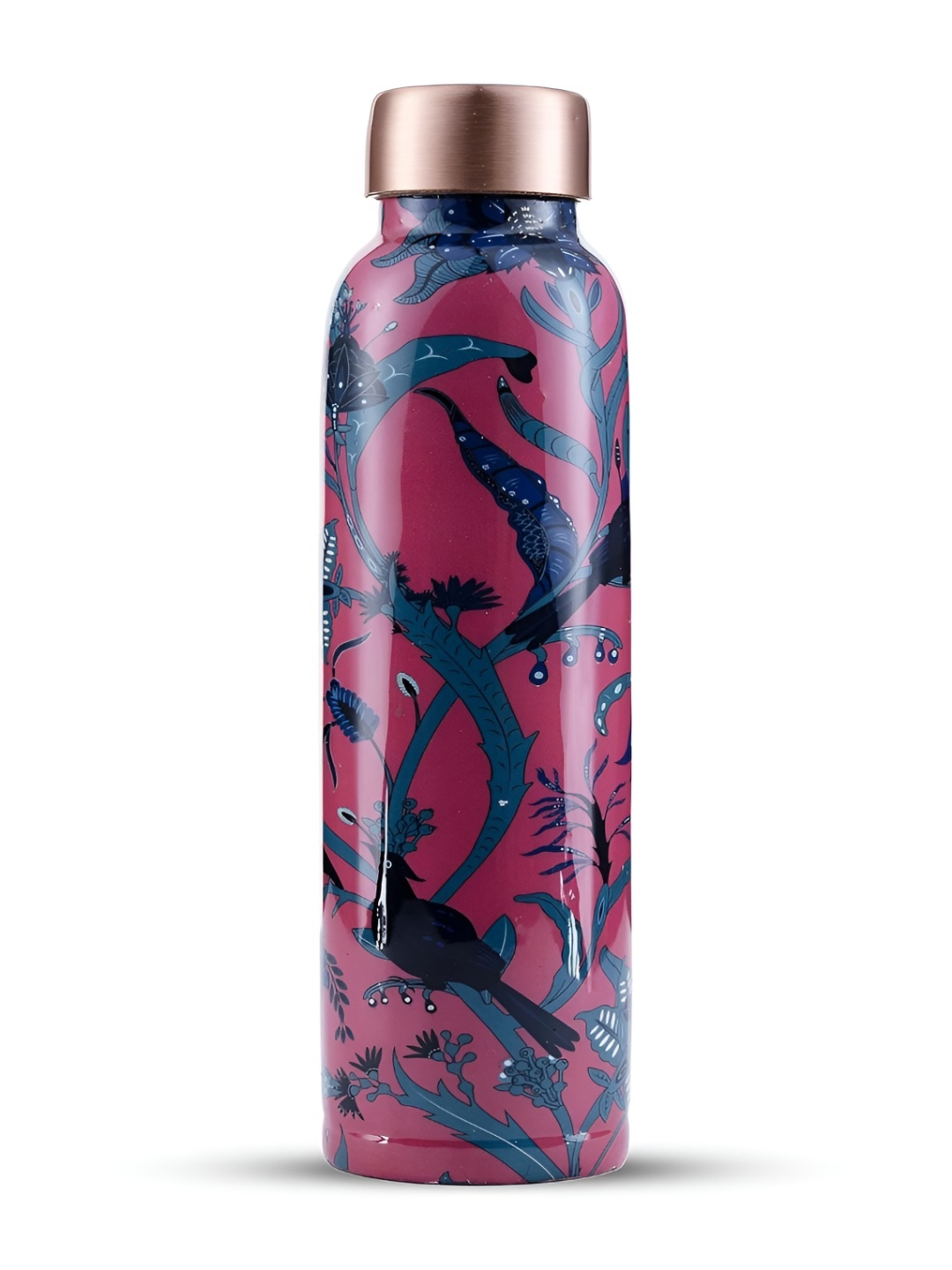 

veda essentials Pink & Blue Abstract Printed Copper Water Bottle