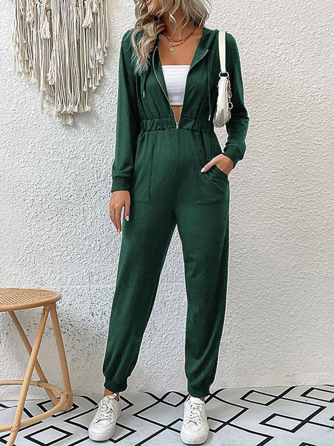 

HERE&NOW Women Basic Jumpsuit, Green