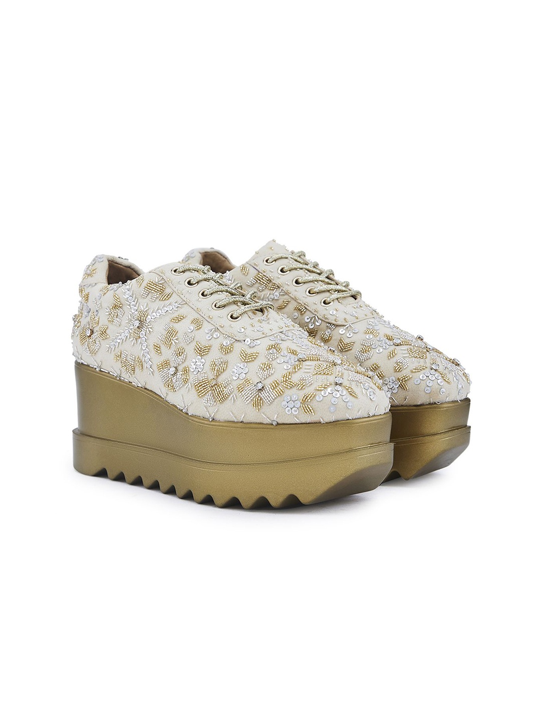 

Anaar Women Printed High-Top Sneakers, Off white