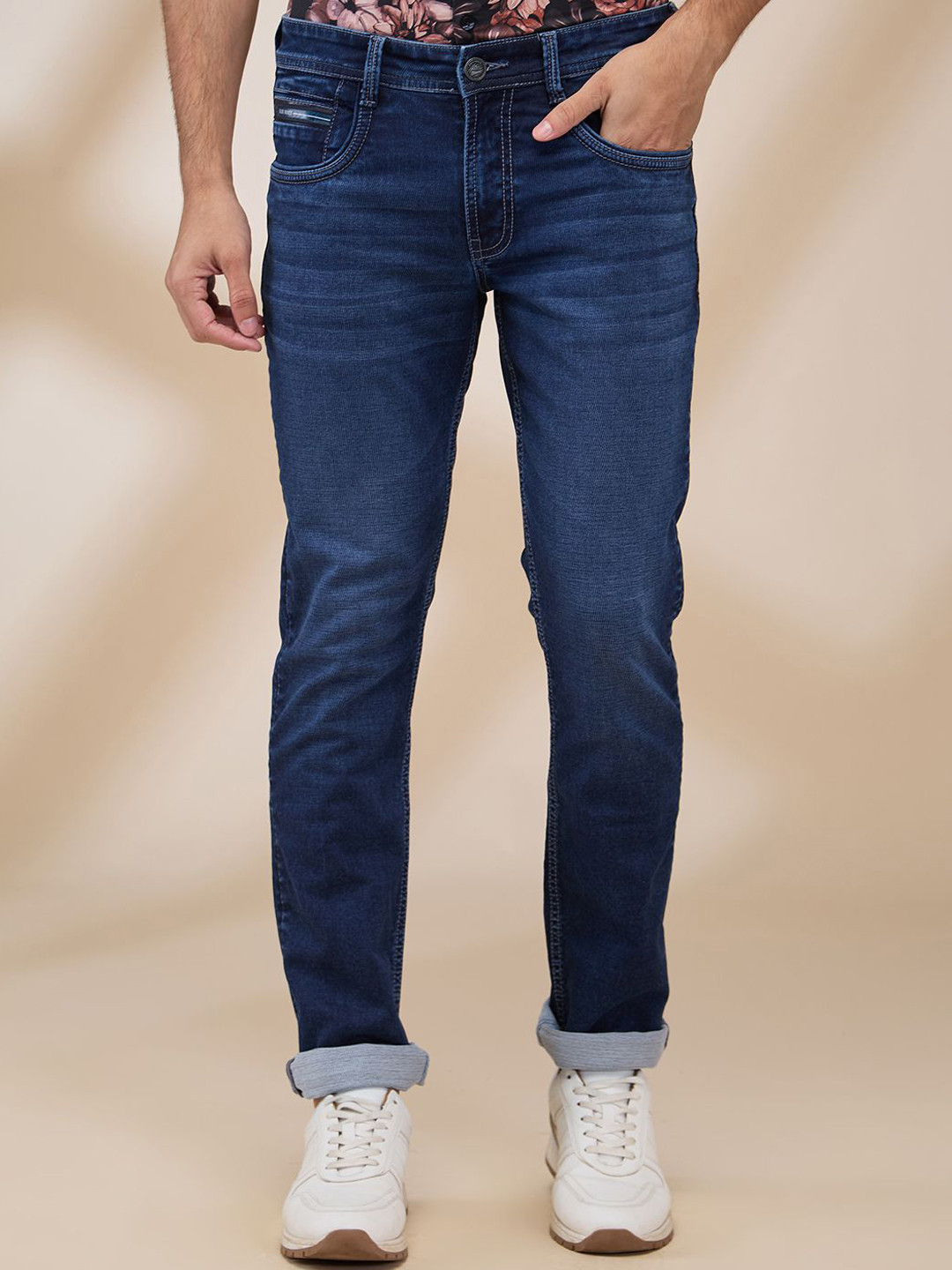 

Parx Men Tapered Fit Low-Rise Light Fade Jeans, Blue