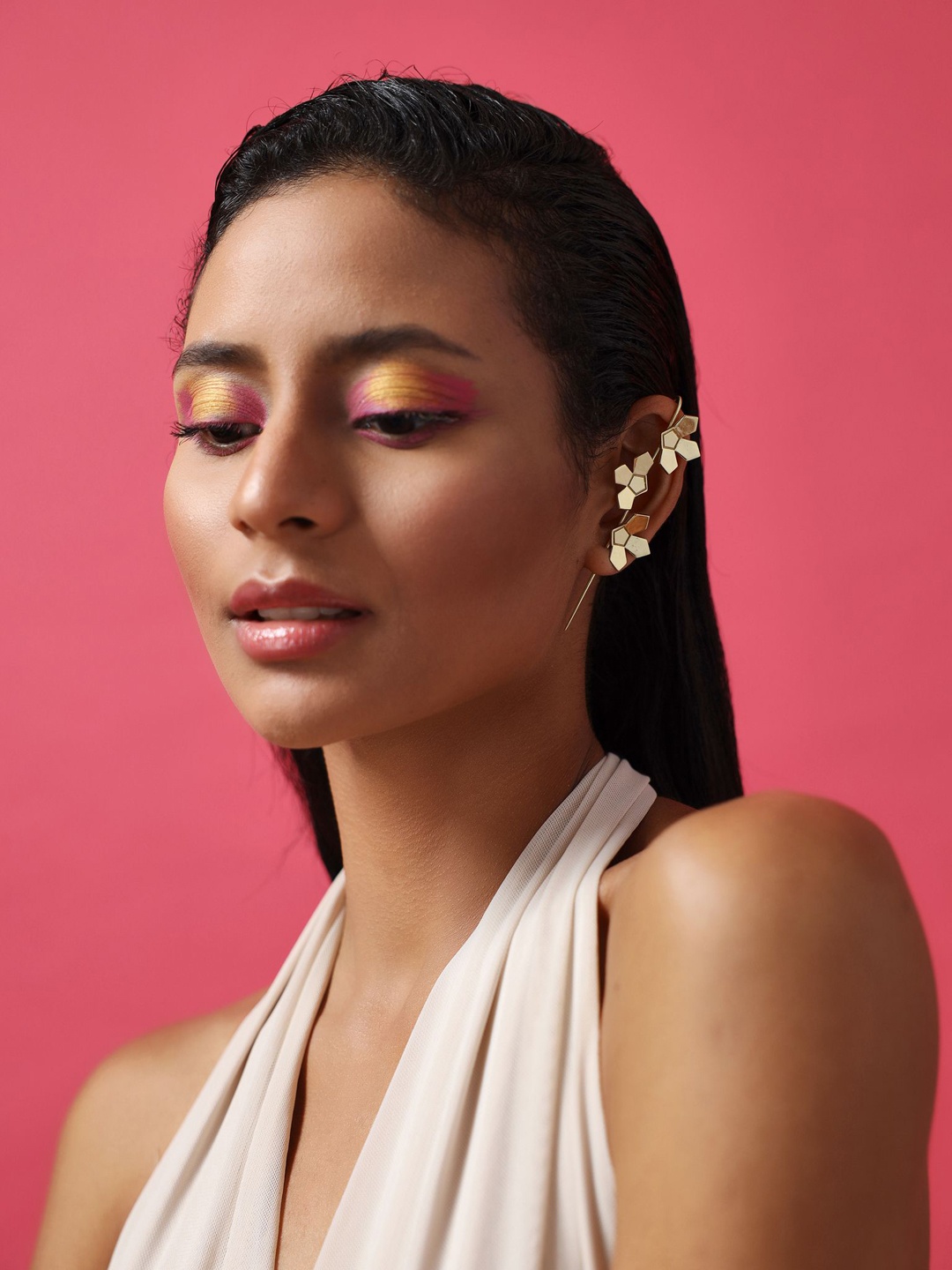 

Varnika Arora Gold-Plated Geometric Drop Earrings