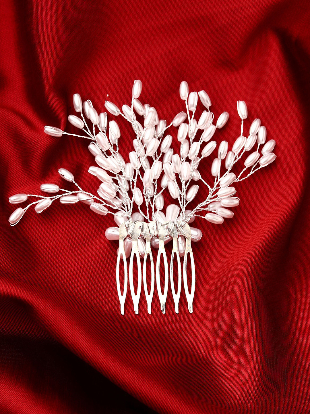 

Mirraw Women Beaded Hair Accessory, White