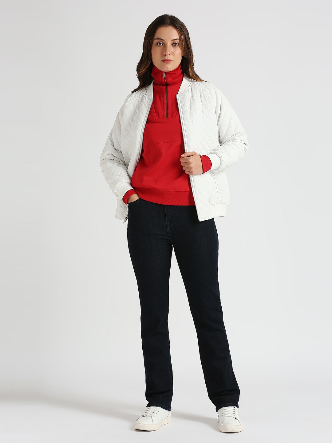 

Pepe Jeans Women Solid High Neck Cotton Pullover Sweatshirt, Red