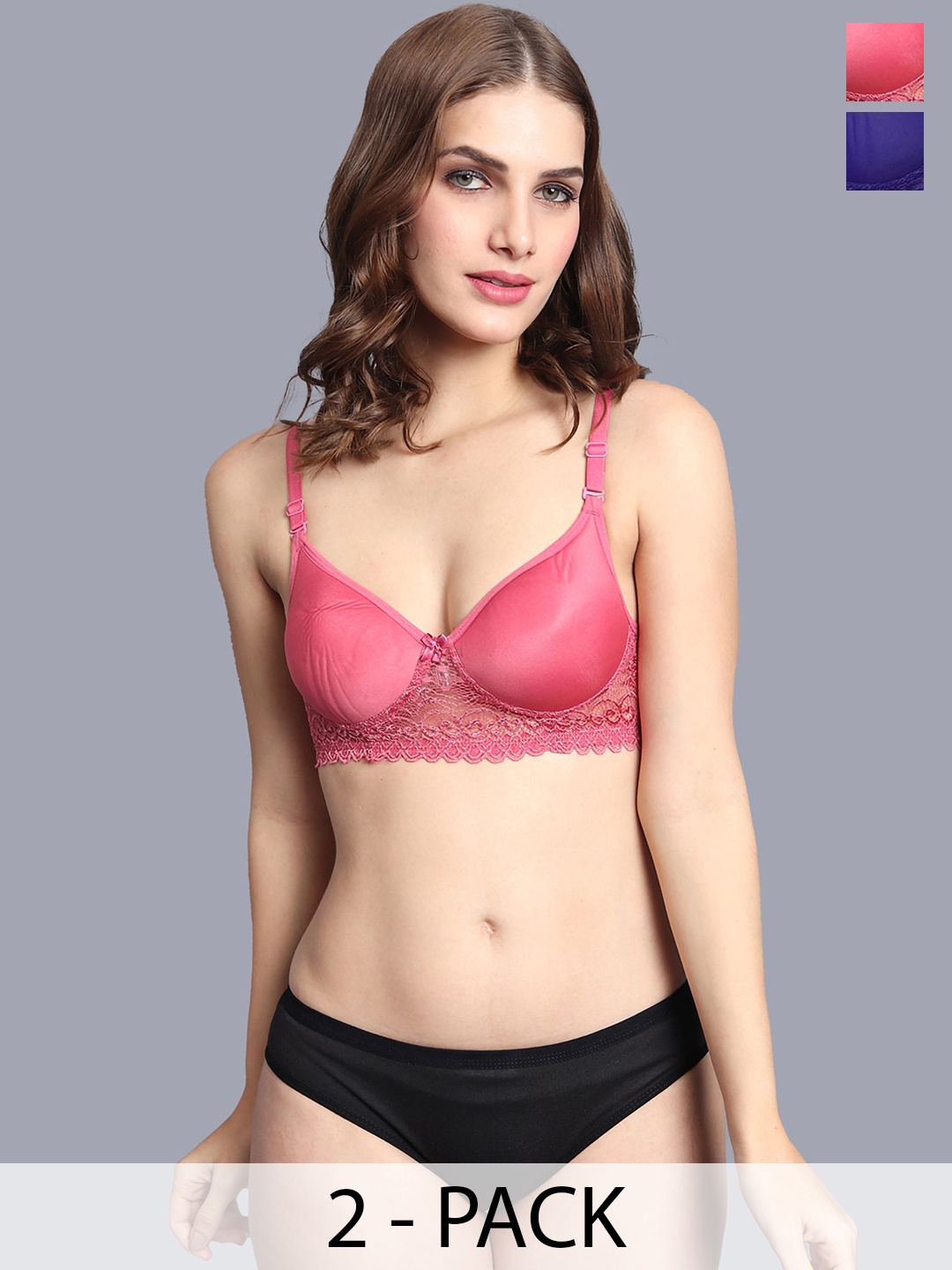 

AROUSY Pack Of 2 Lightly Padded Lingerie Set A_PD-Sett2, Blue