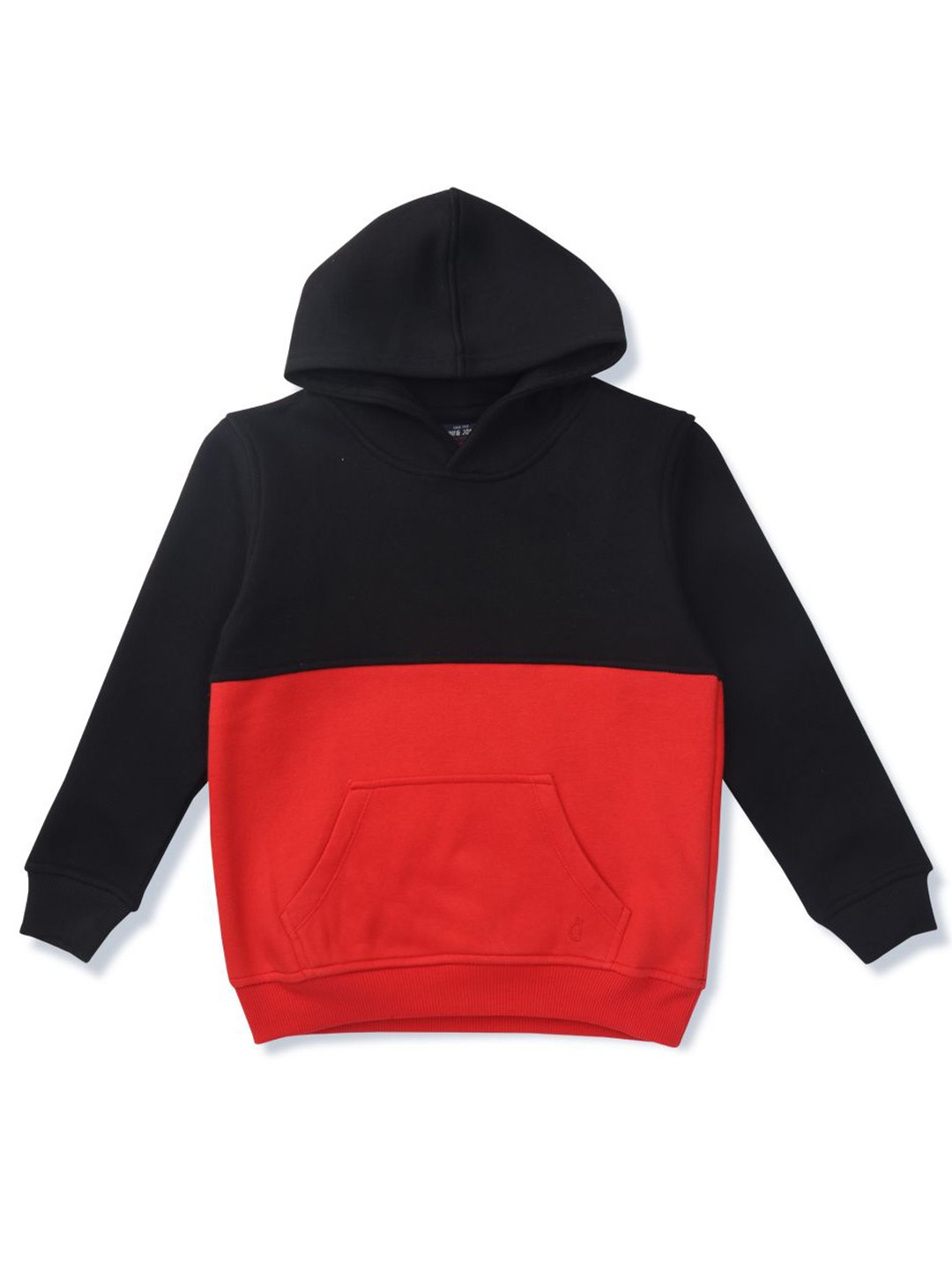 

Gini and Jony Boys Colourblocked Hooded Cotton Pullover Sweatshirt, Black