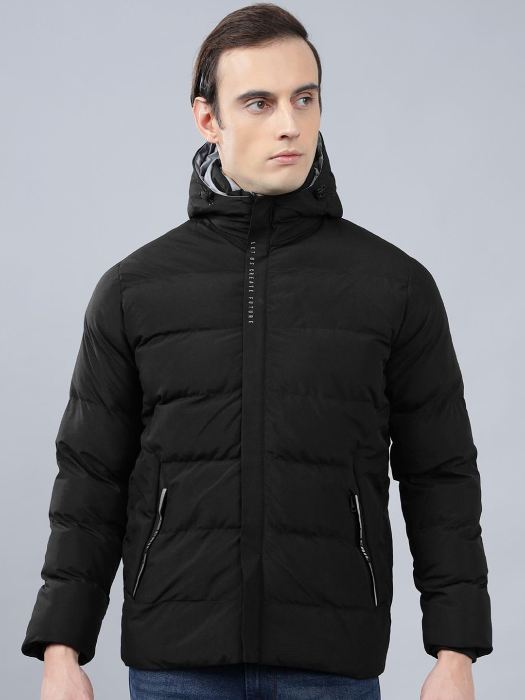 

Cantabil Men Reversible Puffer Jacket, Black