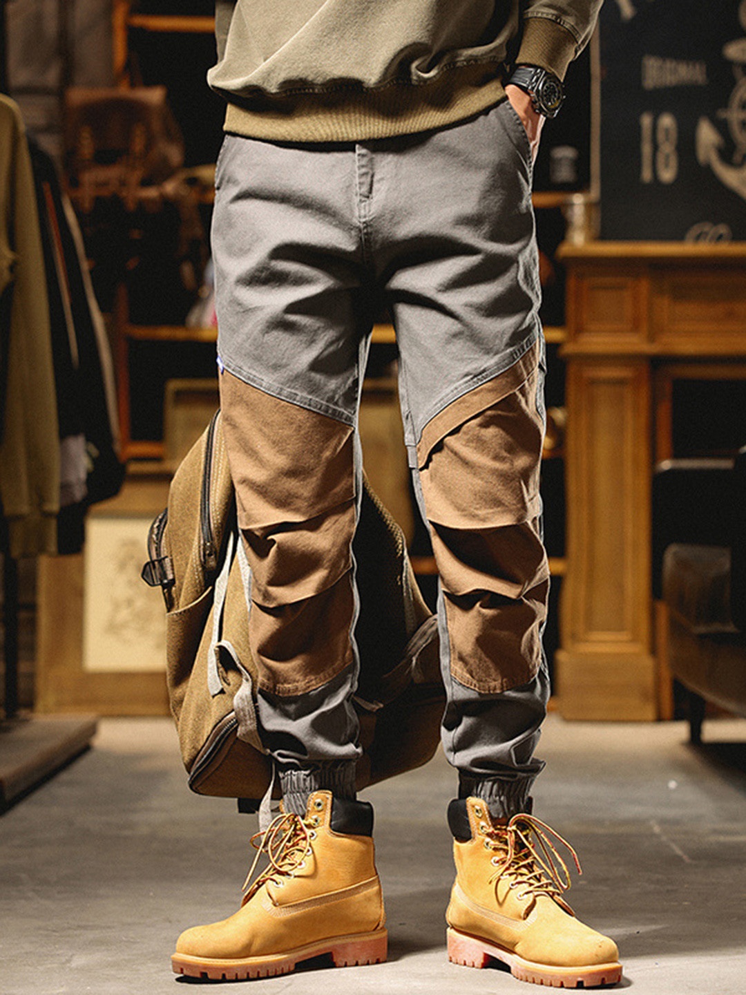 

StyleCast Men Colourblocked Joggers, Grey