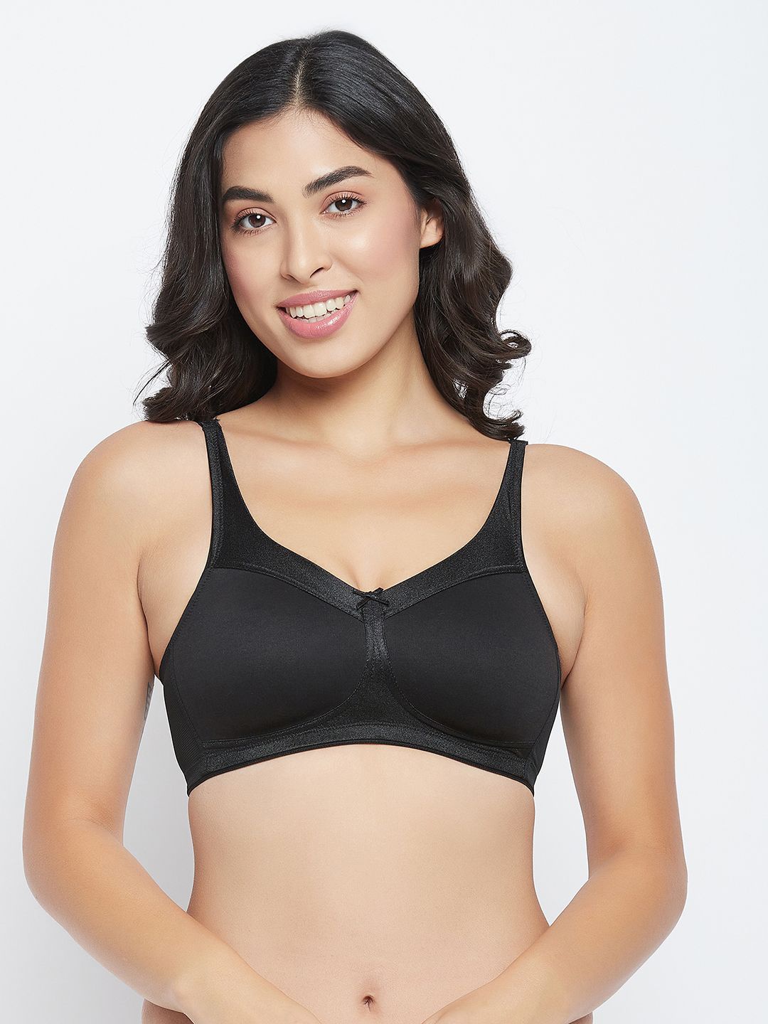 

Clovia Solid Non-Padded Full Coverage Bra, Black