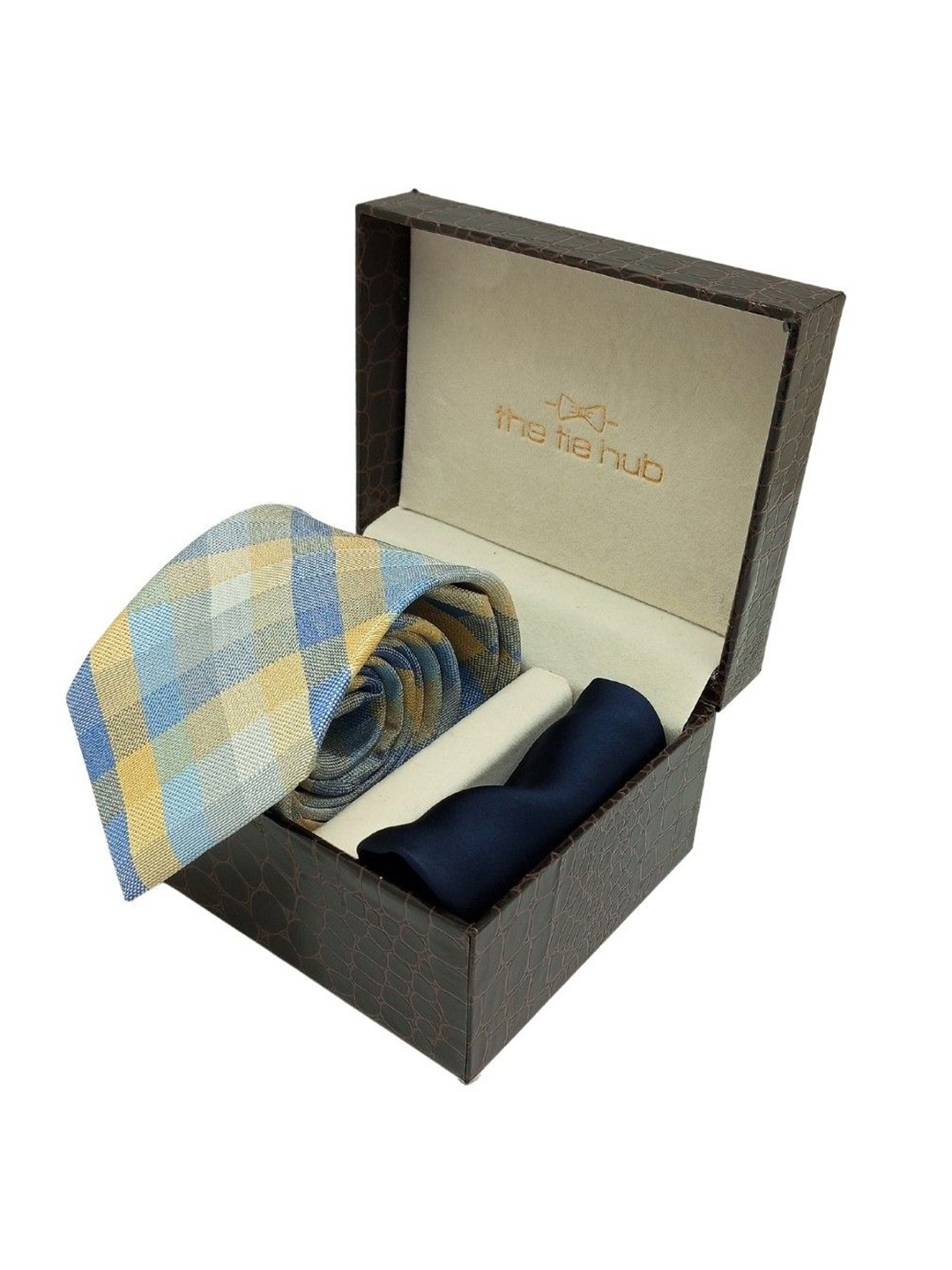 

The Tie Hub Men Accessory Gift Set Of Tie & Pocket Square, Yellow