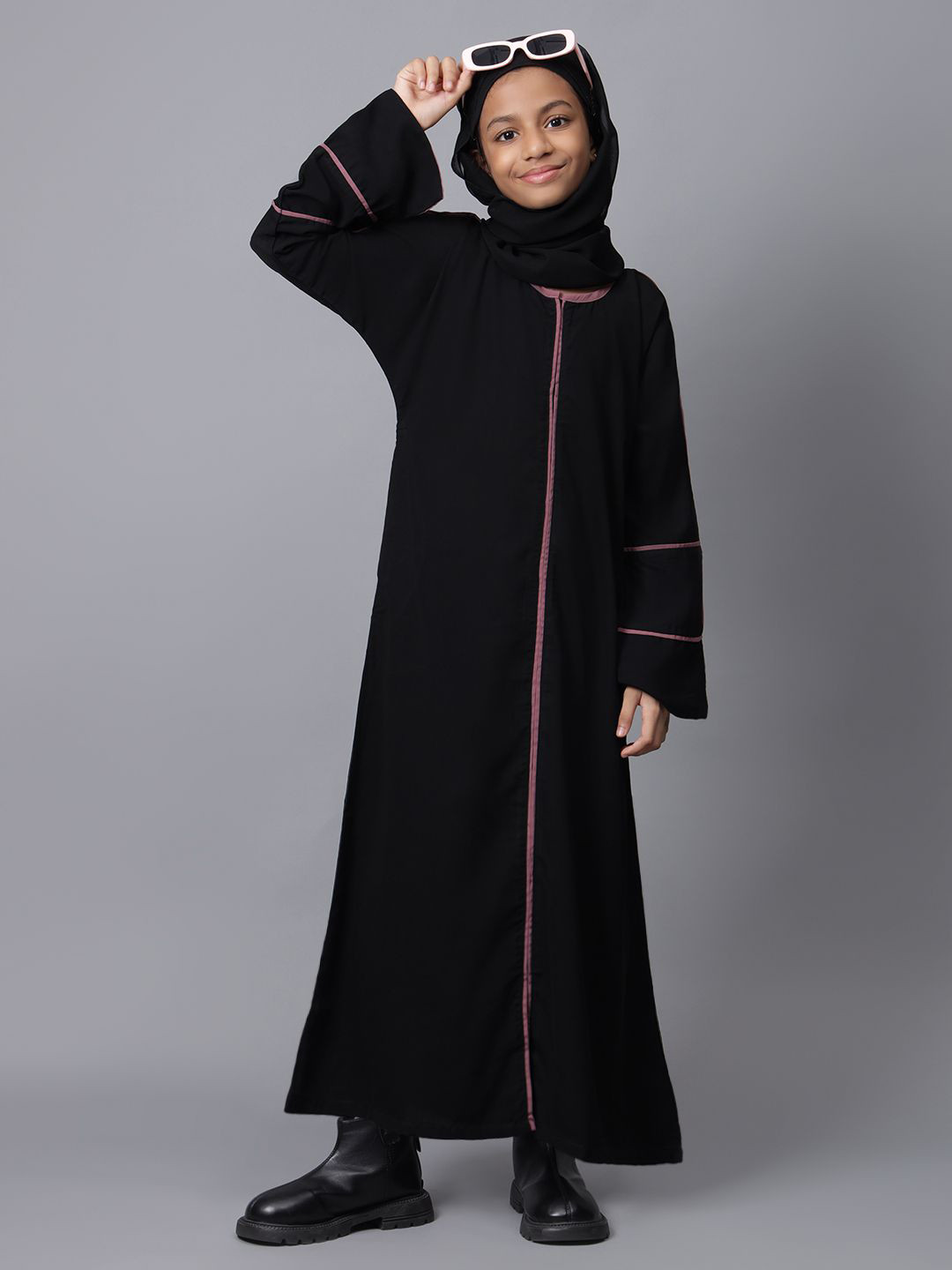 

NABIA Bell Sleeve A-Line Maxi Dress For Girls, Black