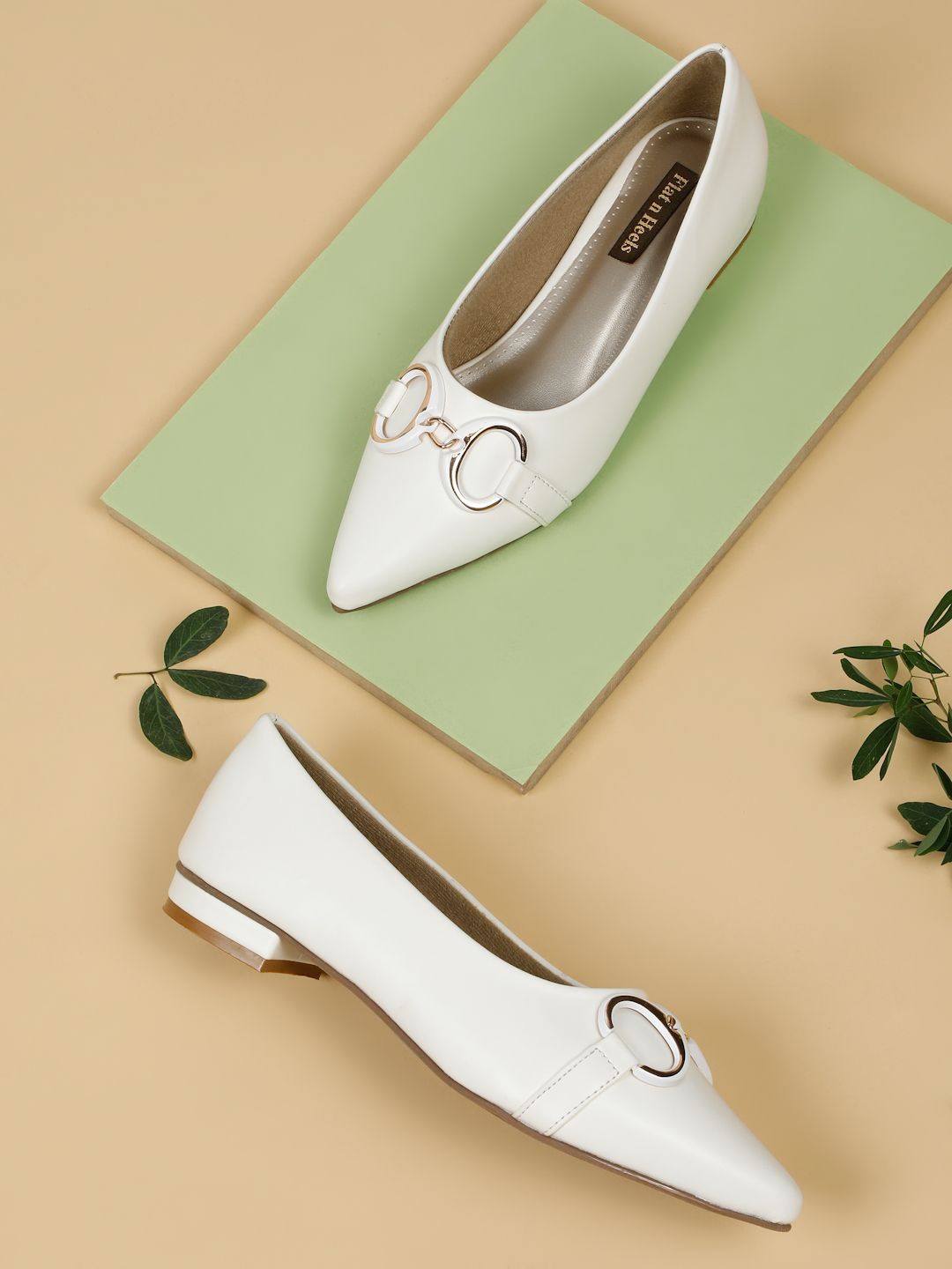 

Flat n Heels Women Ballerinas with Bows Flats, White
