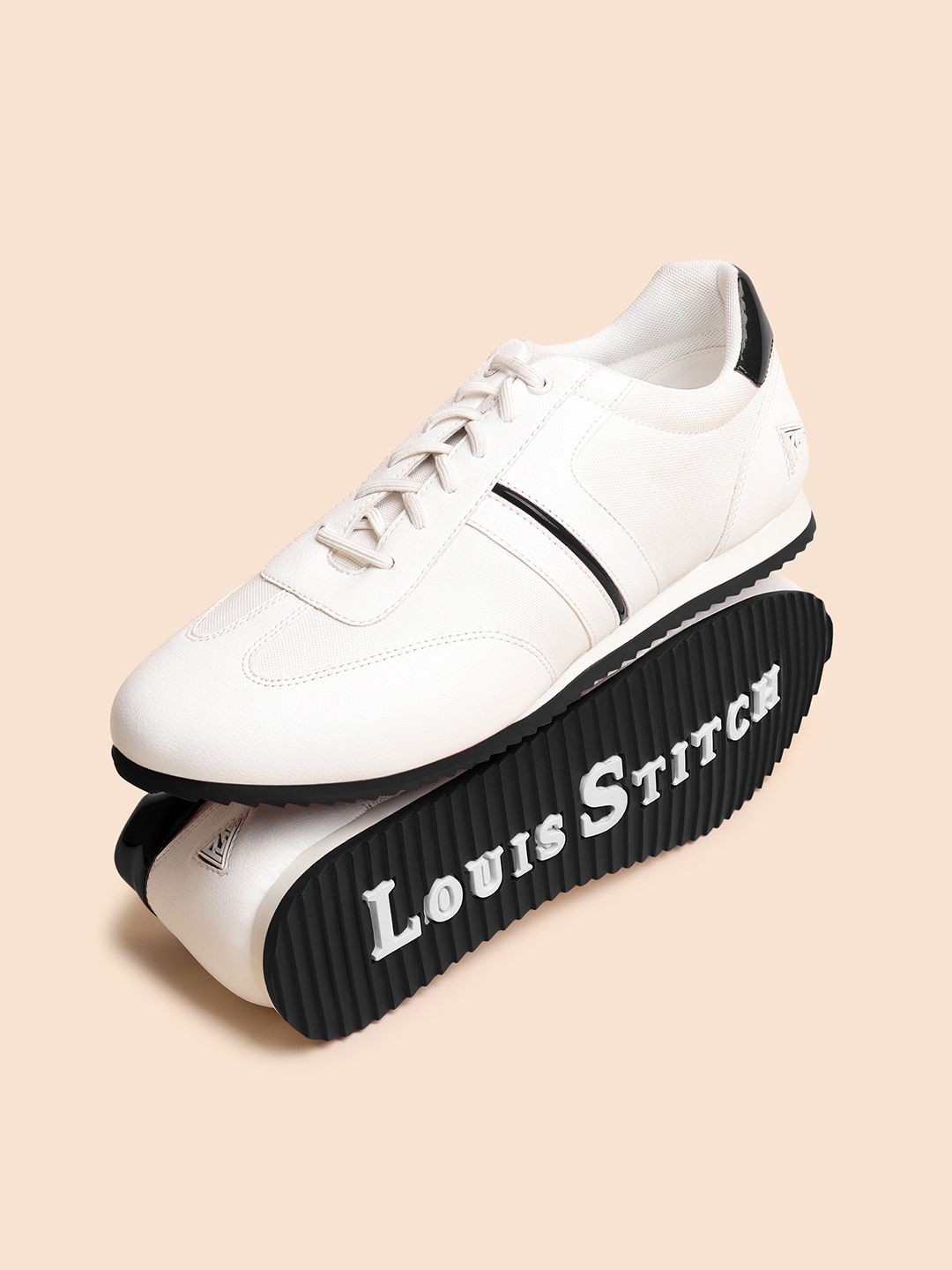 

LOUIS STITCH Men Leatherette Casual Cushioned Sneakers, White