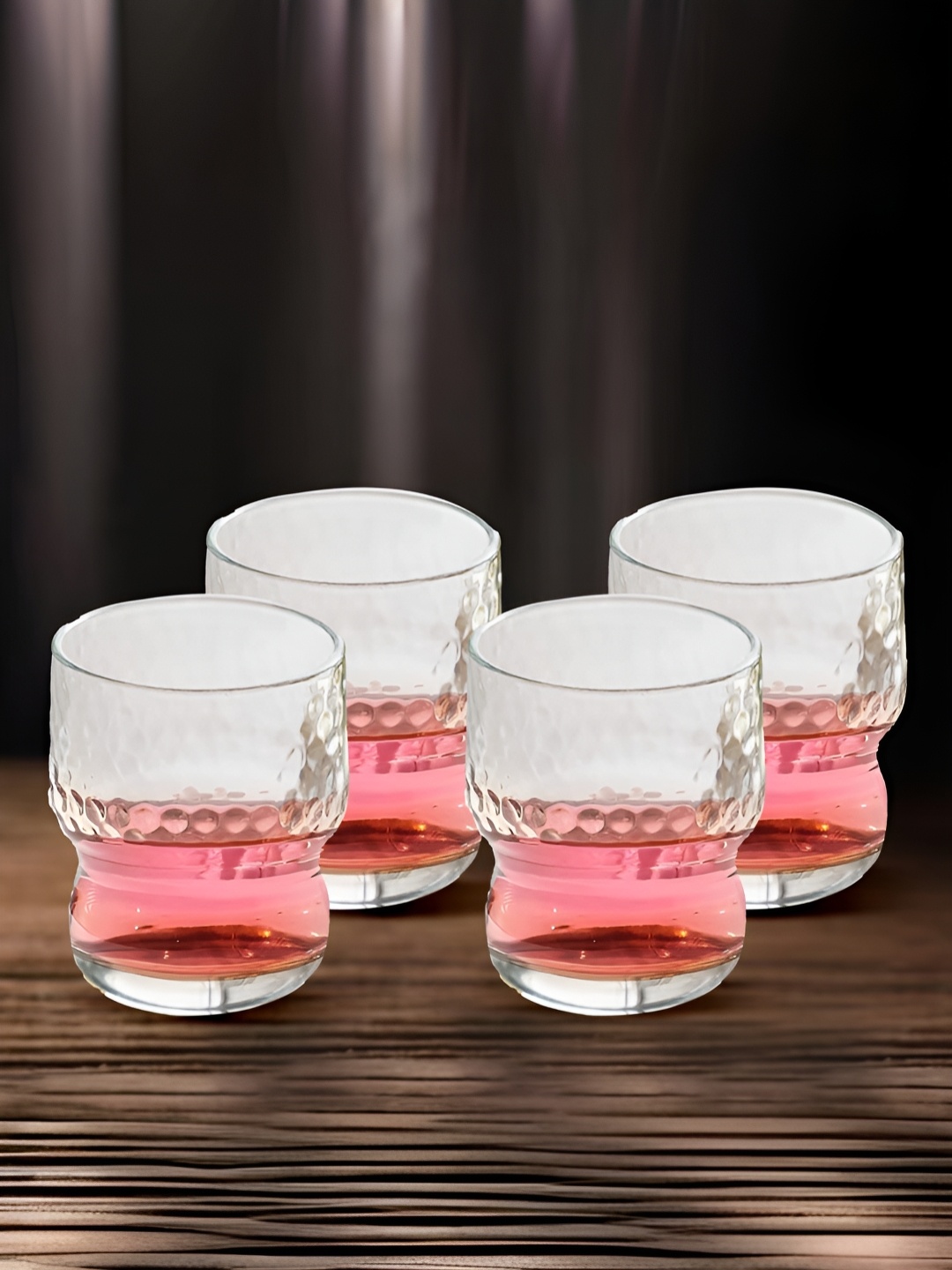 

The Better Home Transparent 4 Pieces Textured Whiskey Glasses 300ml