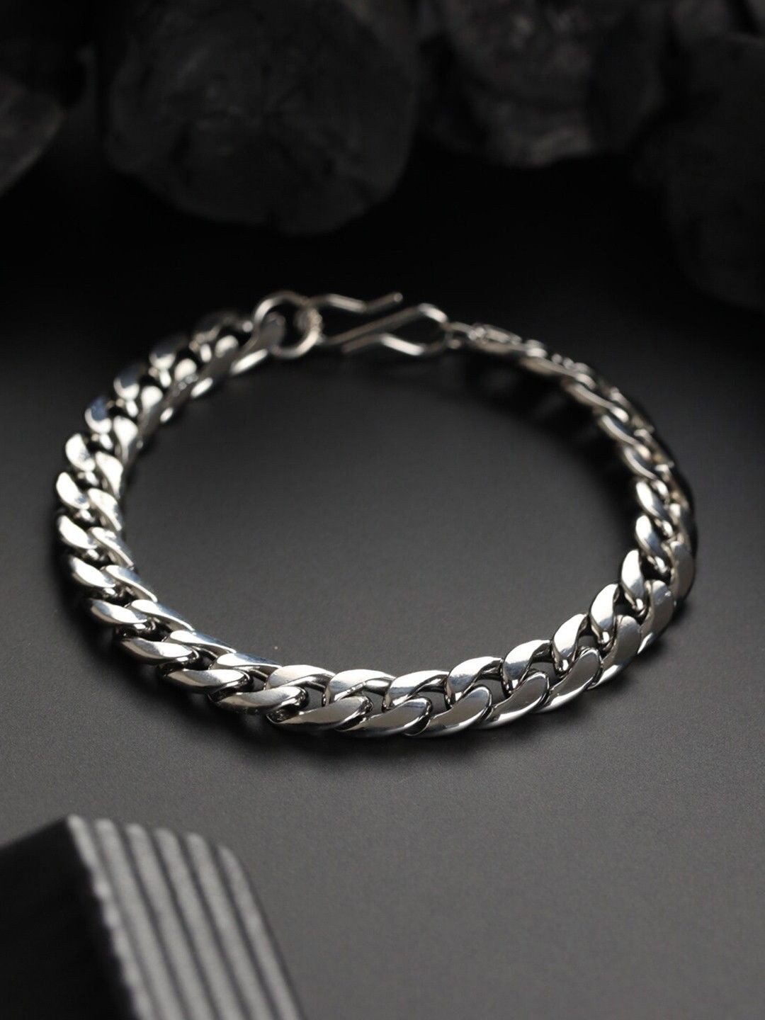 

Priyaasi Men Brass Silver-Plated Charm Bracelet