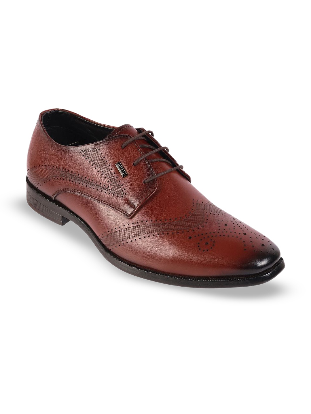 

Metro Men Textured Leather Formal Brogues, Maroon