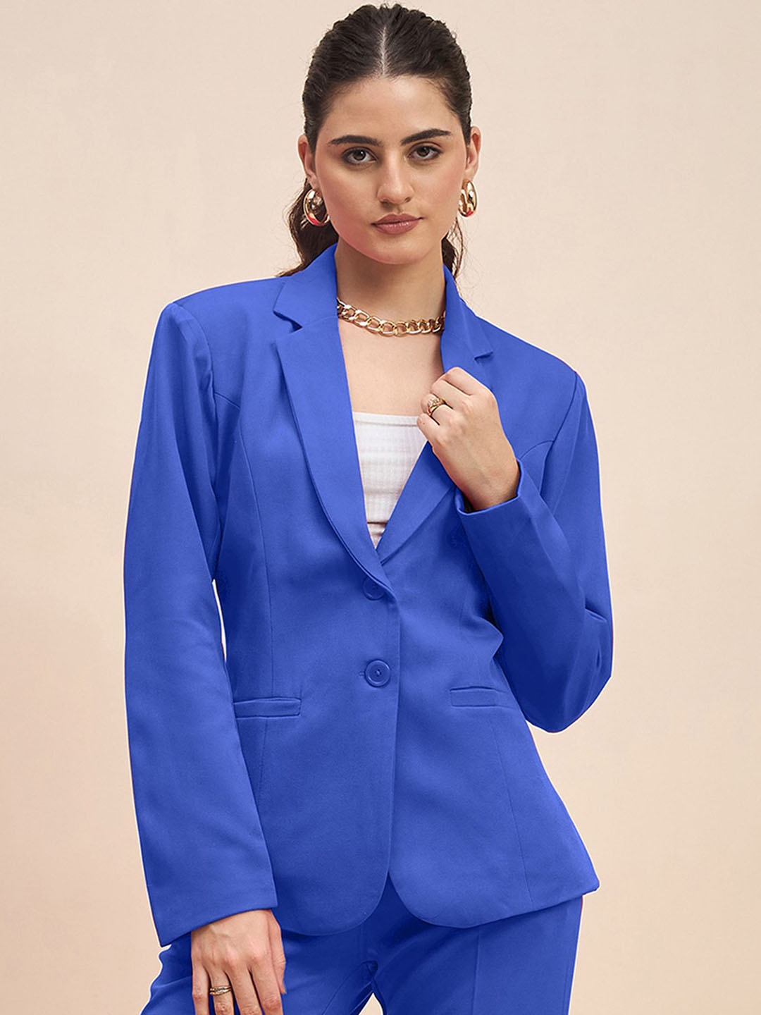 

BRINNS Notched Lapel Single Breasted Blazer, Blue