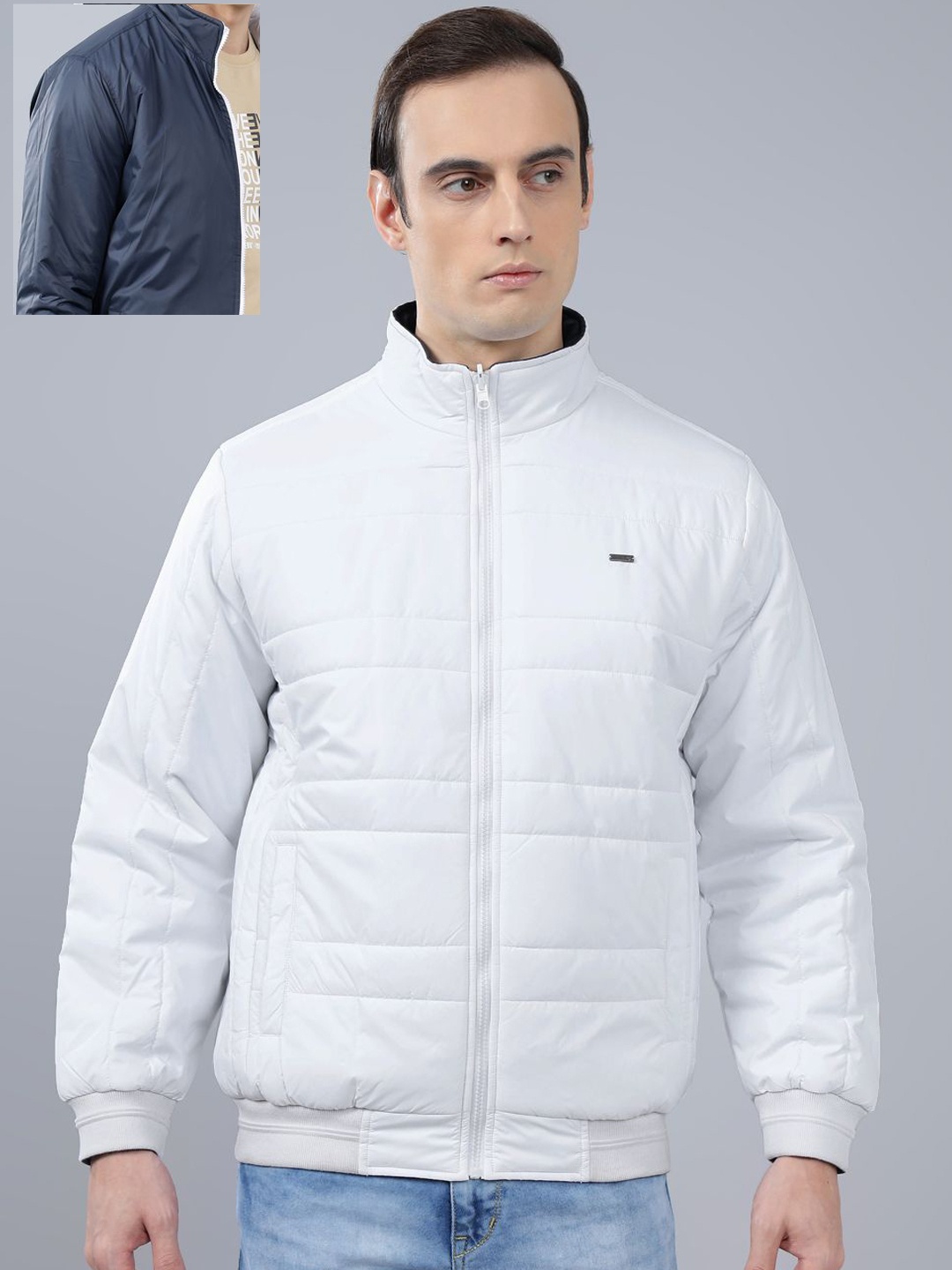 

Cantabil Men Reversible Padded Jacket, White