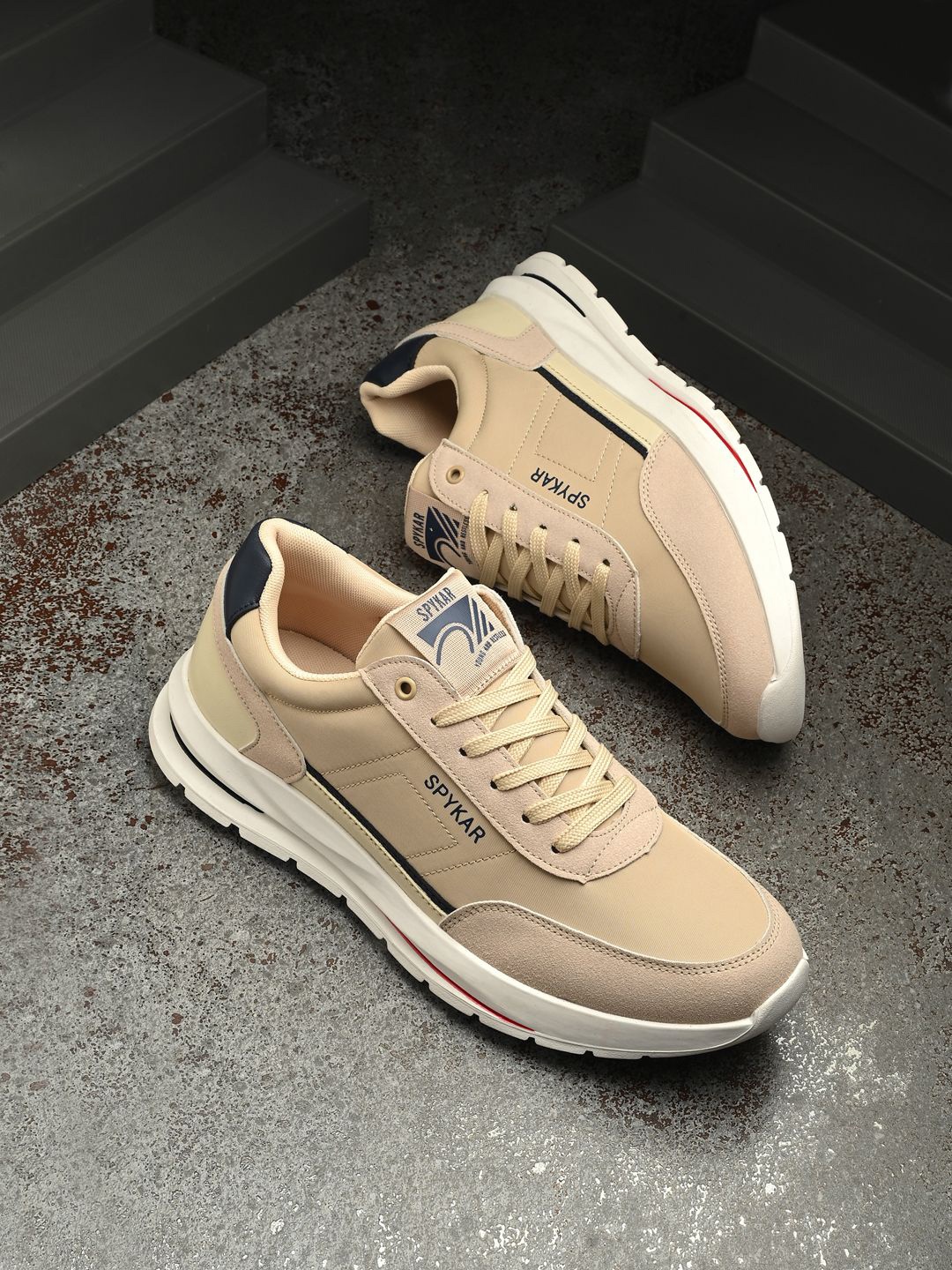 

SPYKAR Men PU Sneakers, Beige