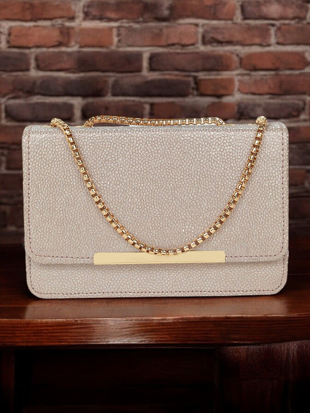 

CRUSSET Textured Box Clutch, Pink