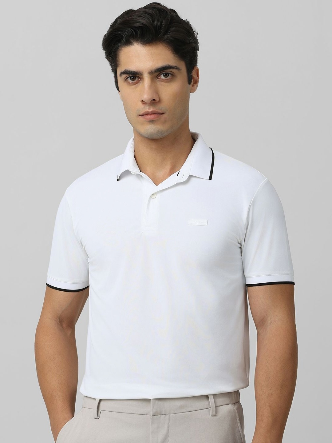 

Mufti Men Solid Polo Collar Nylon Slim Fit T-shirt, White