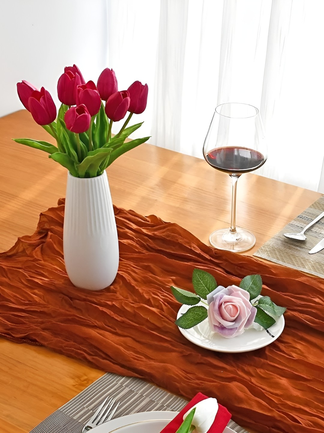 

VRB DECOR Pink 5 Pieces Lily Rubber Artificial Flower