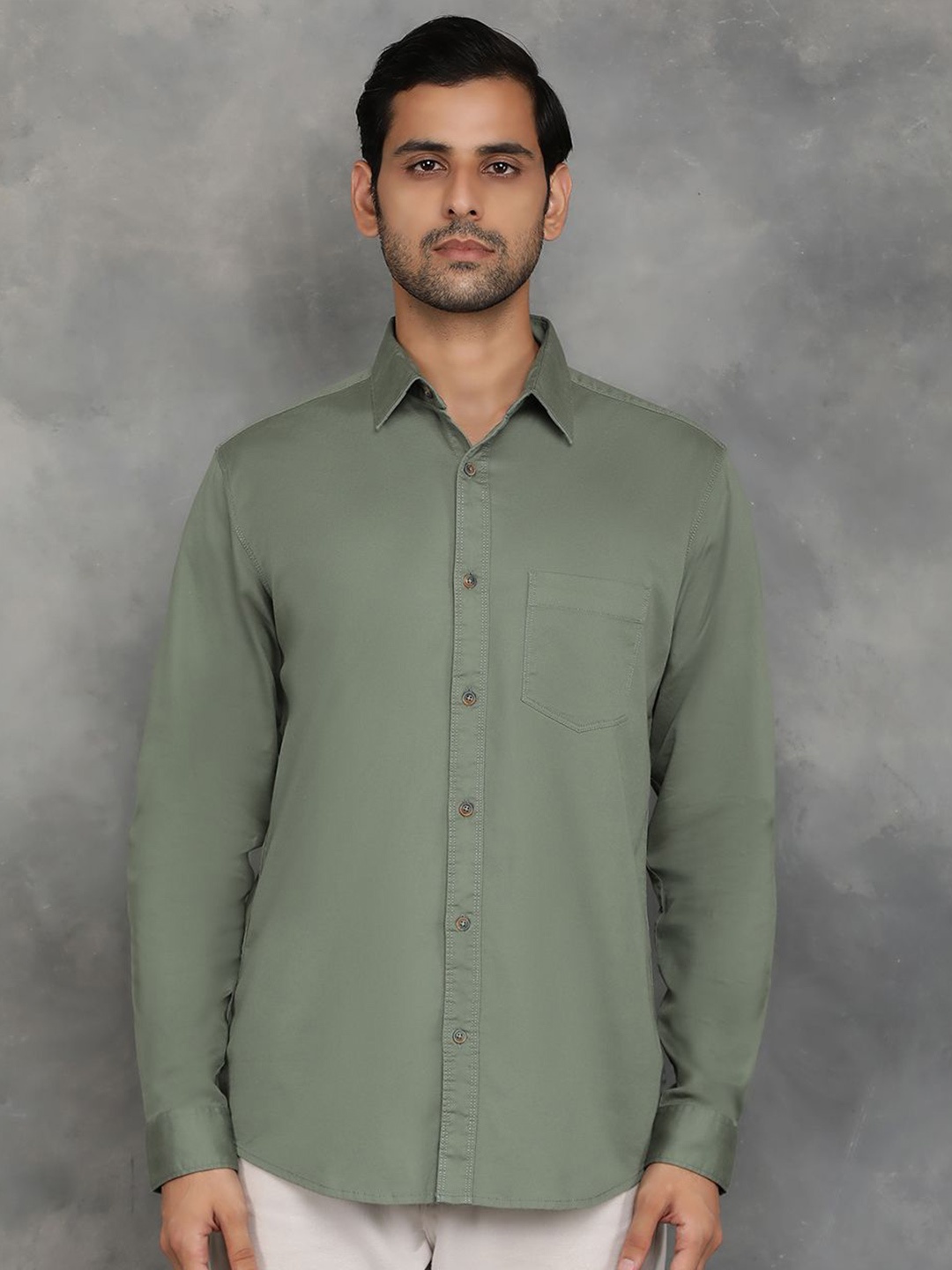 

JADE BLUE Men Slim Fit Opaque Casual Shirt, Green