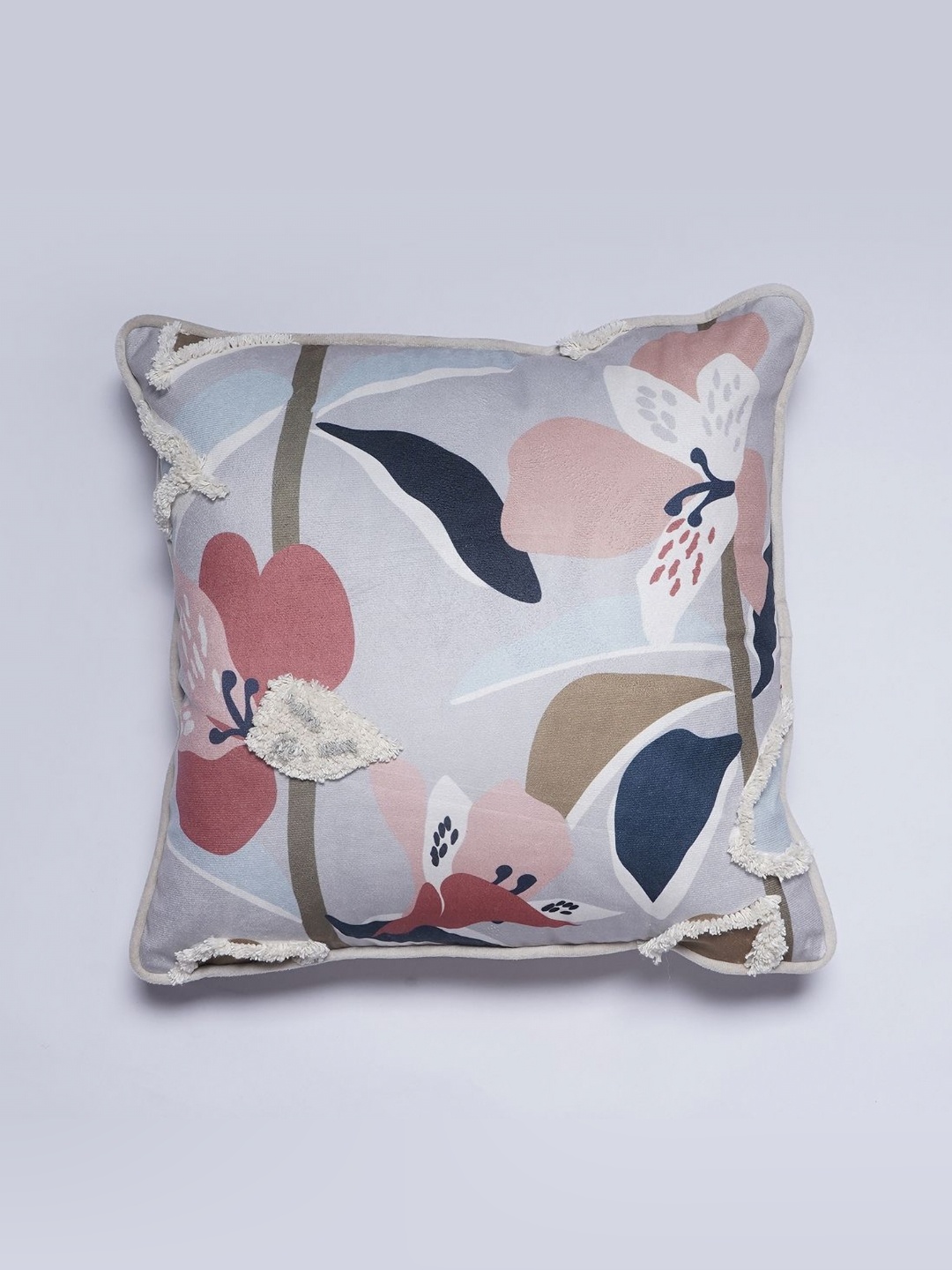 

Aura Blue & Navy Blue Floral Velvet Square Cushion Covers